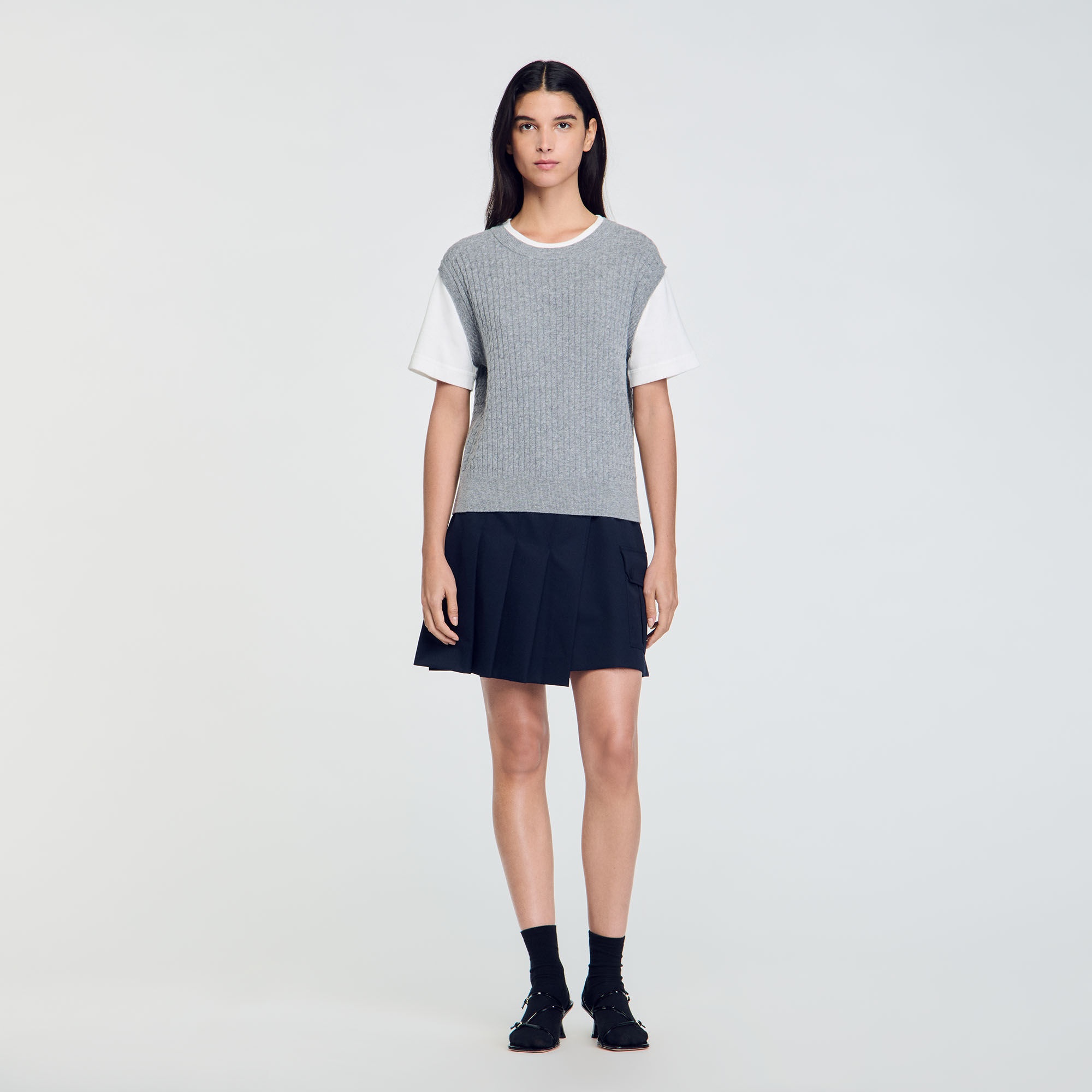 DUAL-MATERIAL KNIT JUMPER - 3