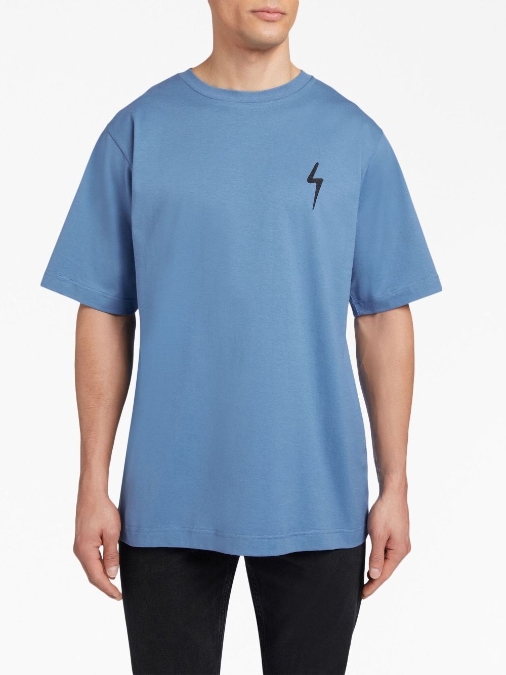 Thunderbolt-embroidered crewneck T-shirt - 3