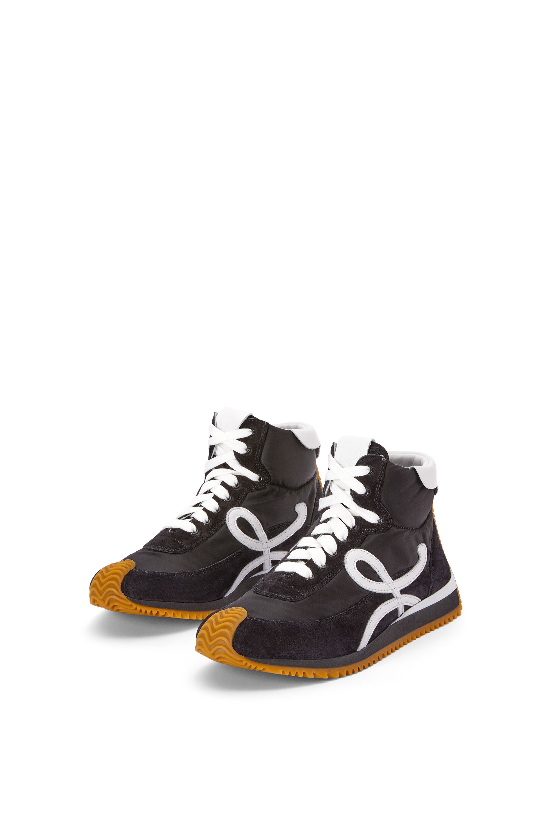 High top Flow runner in nylon and calfskin - 2