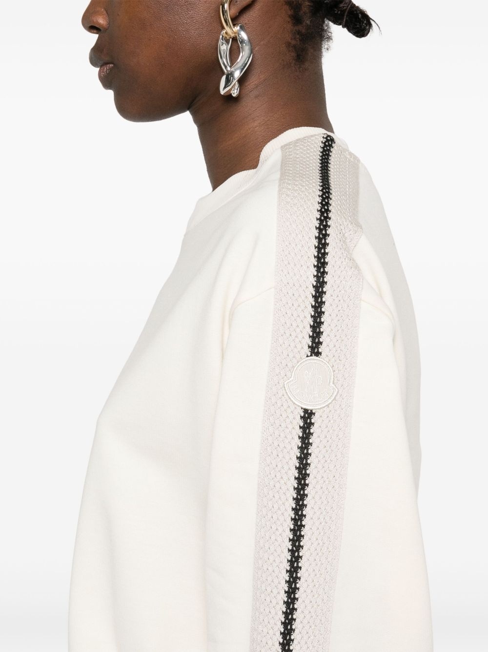 knitted-trim sweatshirt - 5