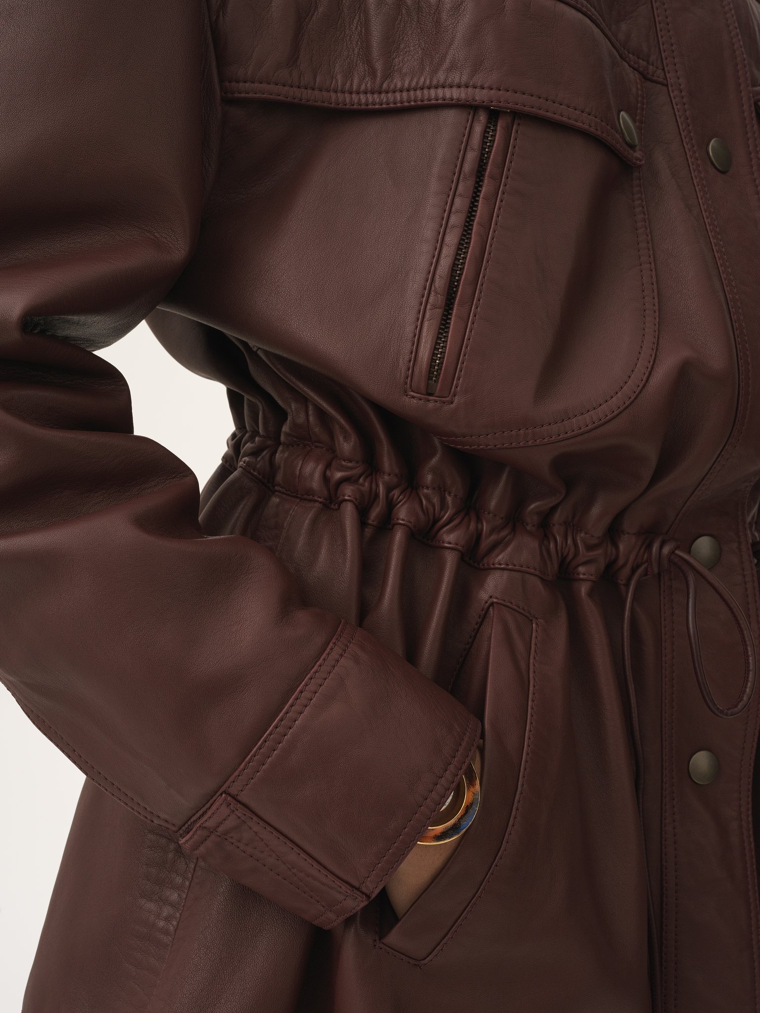 HIGH-NECK PARKA IN LEATHER - 7