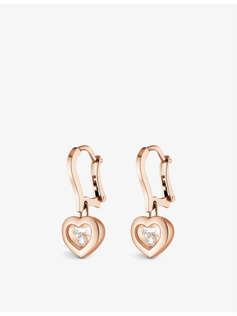 Chopard Happy Diamonds 18ct rose-gold and 0.10ct diamond earrings outlook