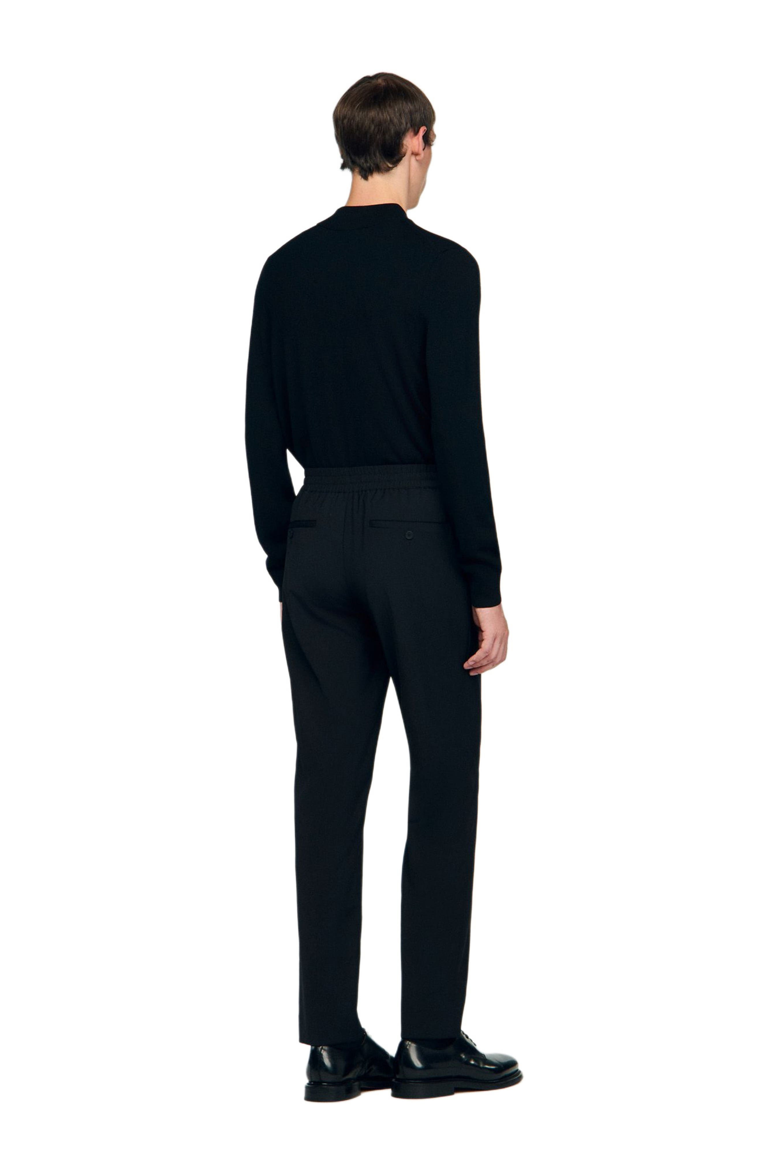 SANDRO Elasticated straight-leg trousers in Black at Nordstrom - 2
