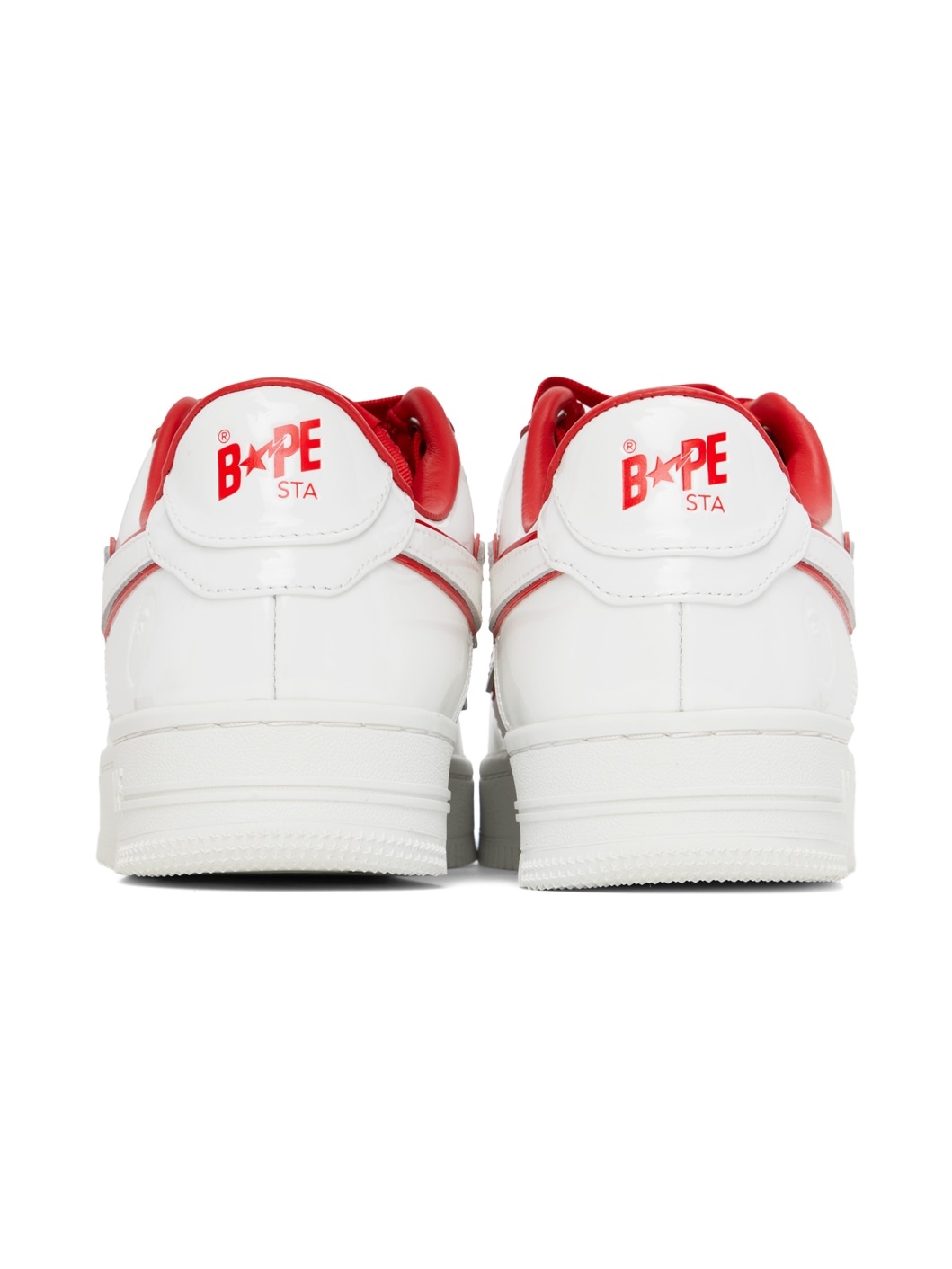White & Red Patent Leather Sneakers - 2