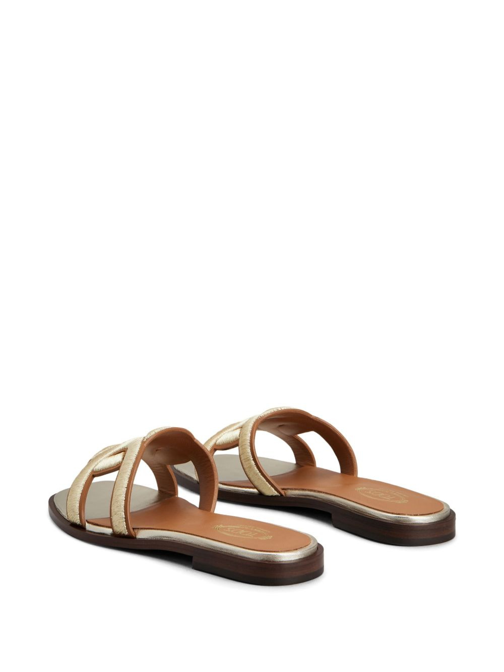 embroidered-strap leather sandals - 4