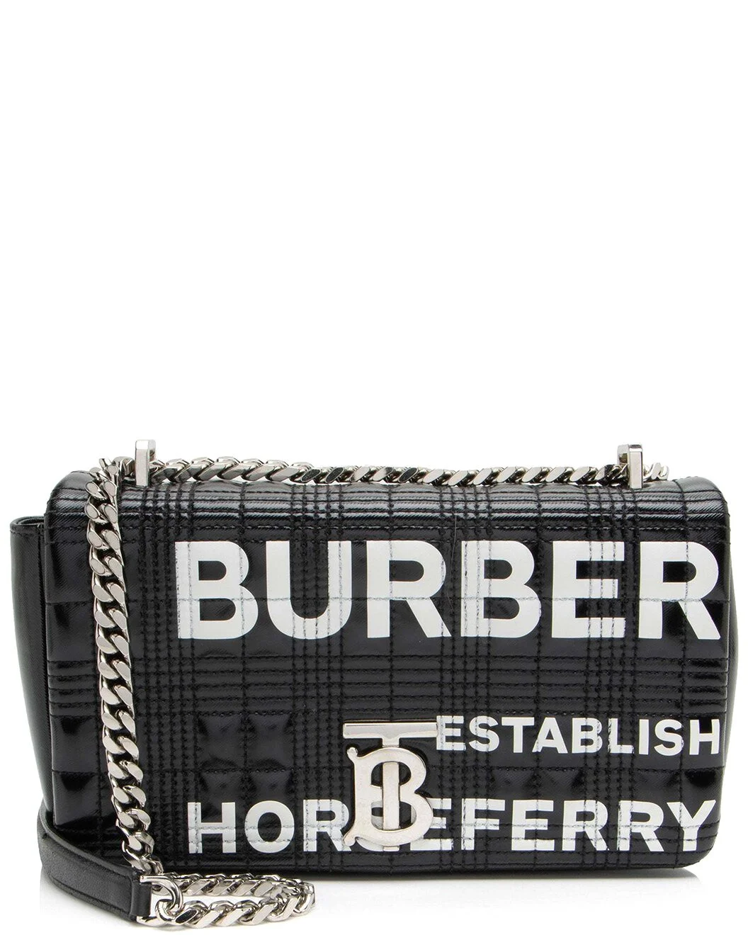Burberry Black Leather Quilted Horseferry TB Shoulder Bag (Authentic Pre-
Loved) - 1