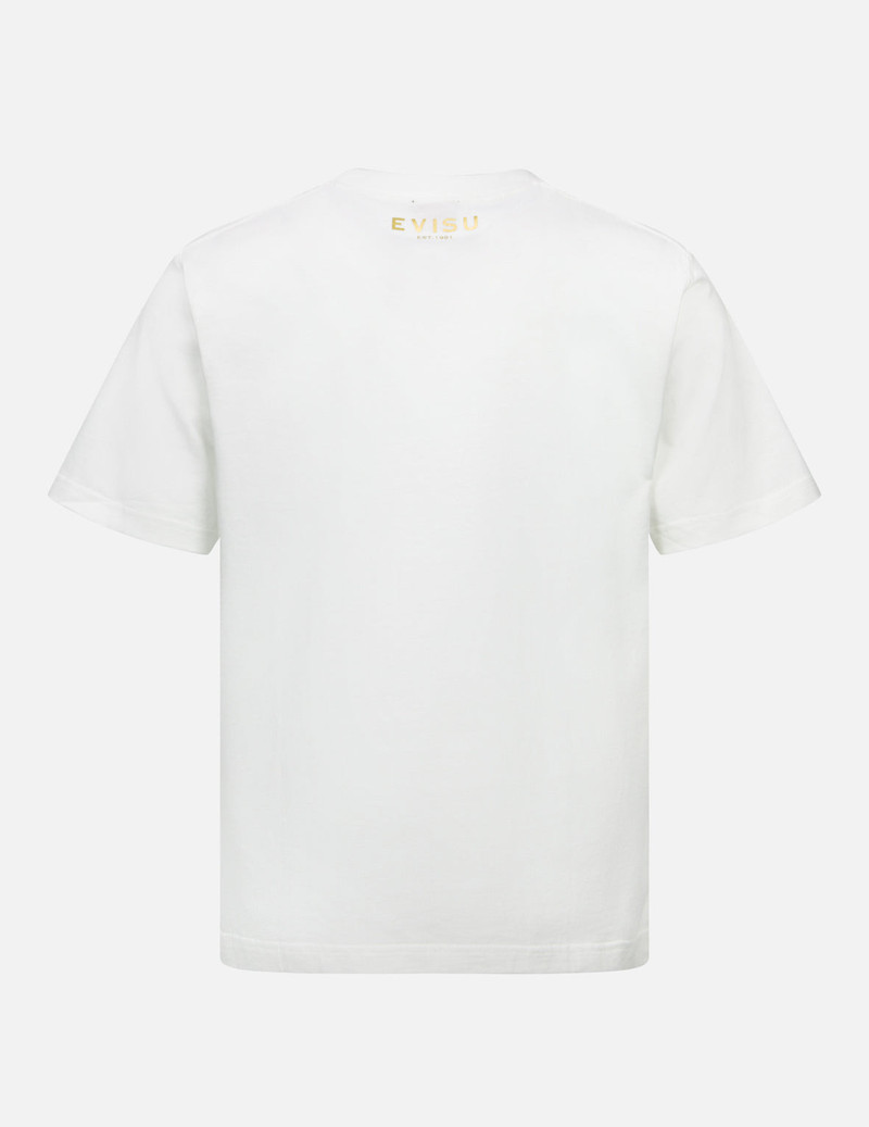 EVISU KAMON AND LOGO FOIL PRINT REGULAR FIT T-SHIRT outlook