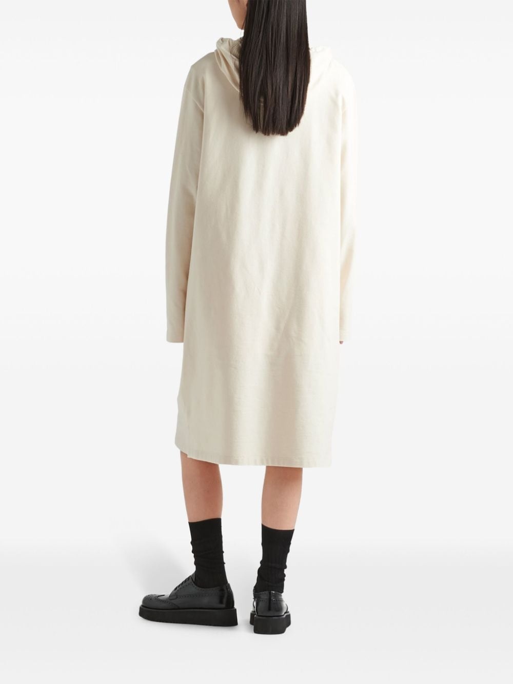 triangle-logo fleece hoodie dress - 3