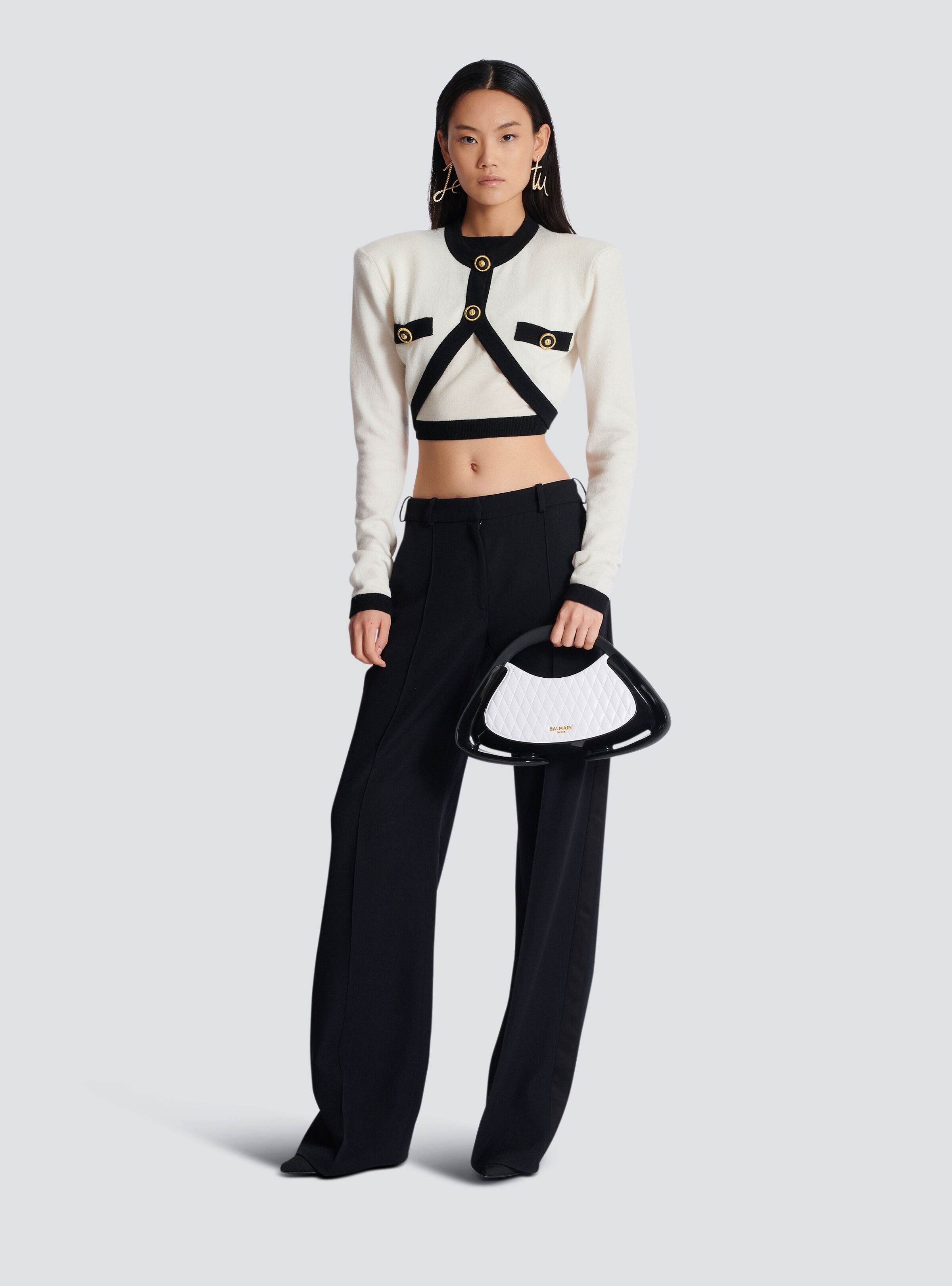 Knit jumper with faux cardigan design - 2