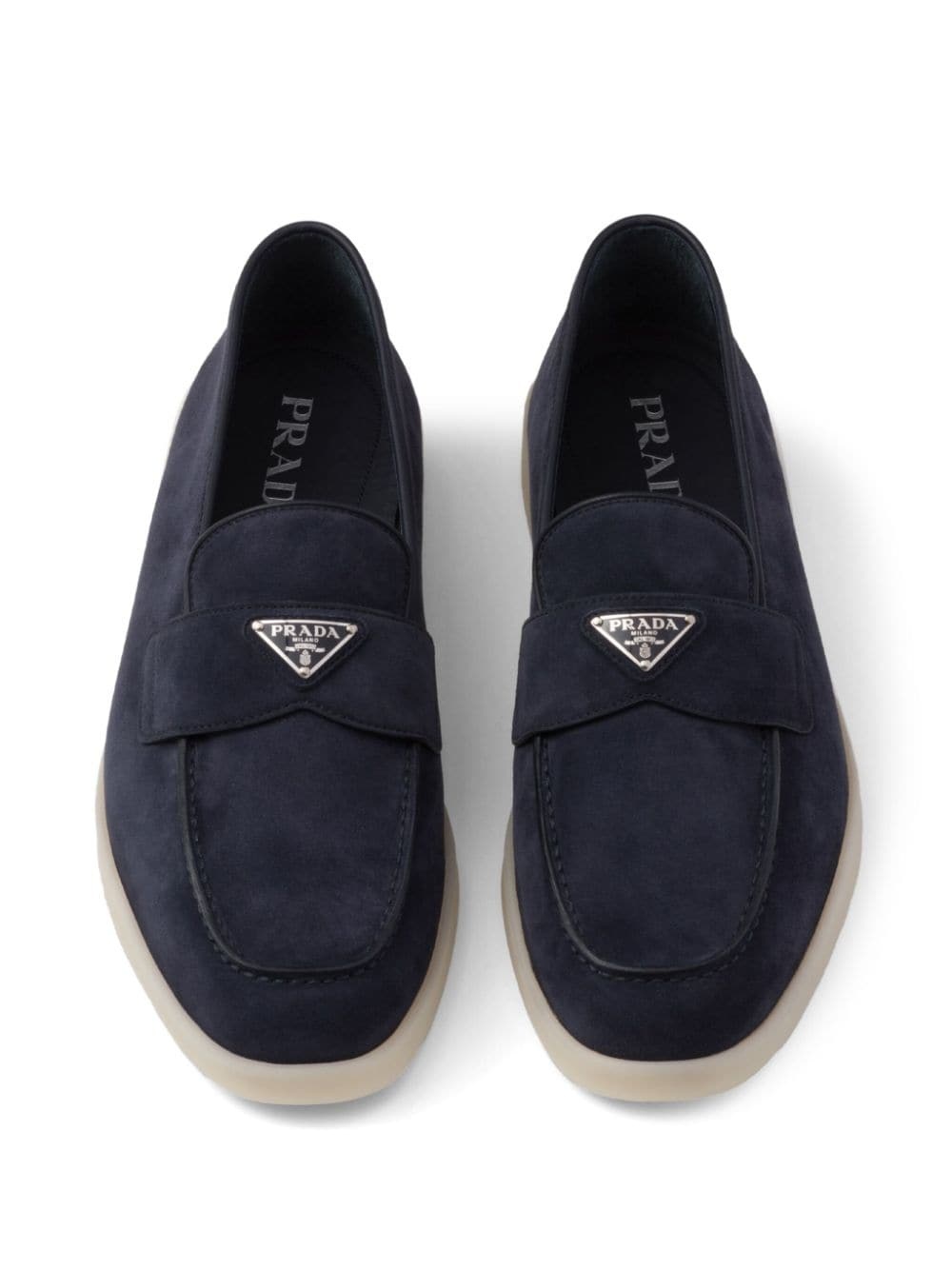 triangle-logo suede loafers - 3