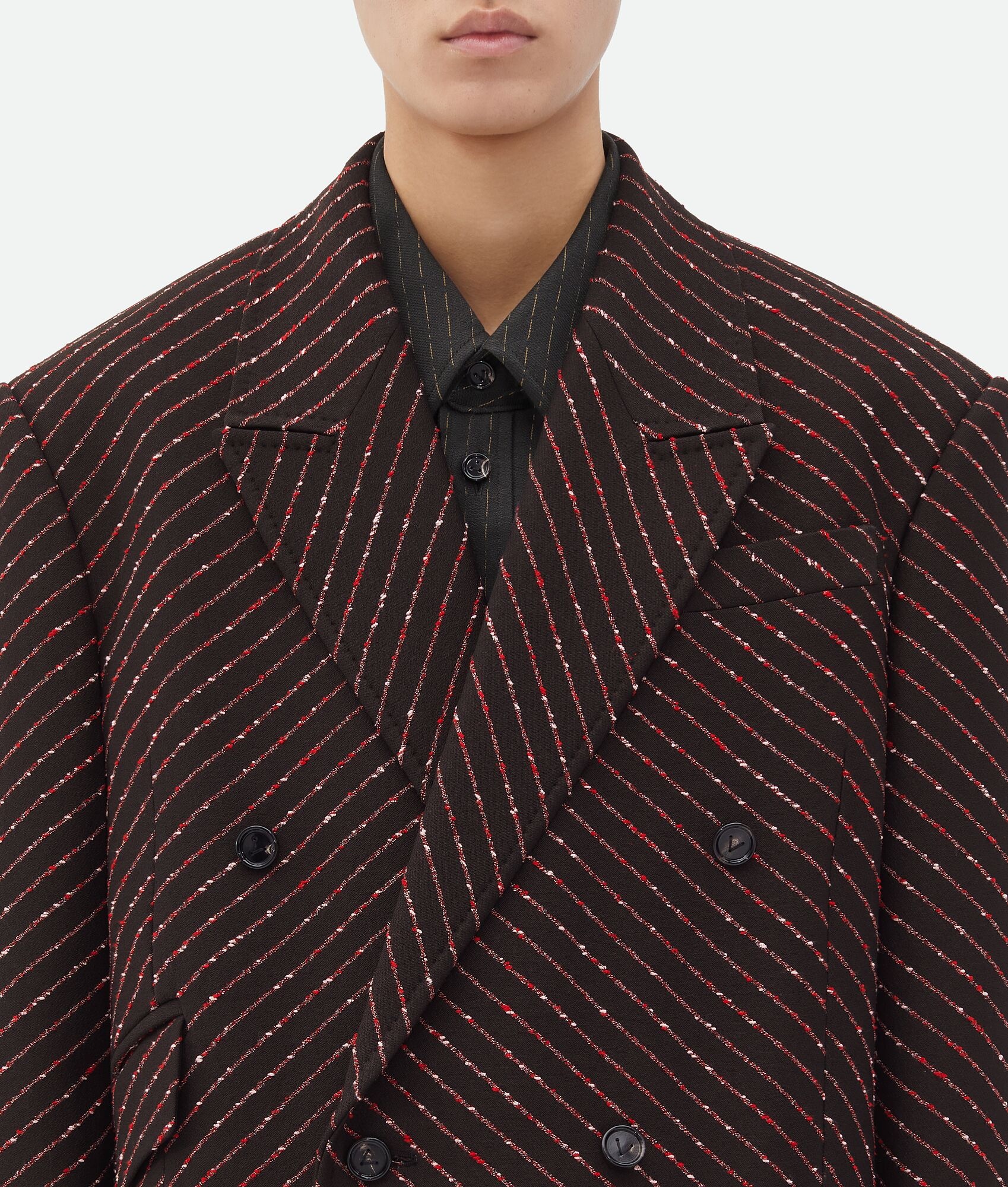 Diagonal Boucle Pinstripe Coat - 5