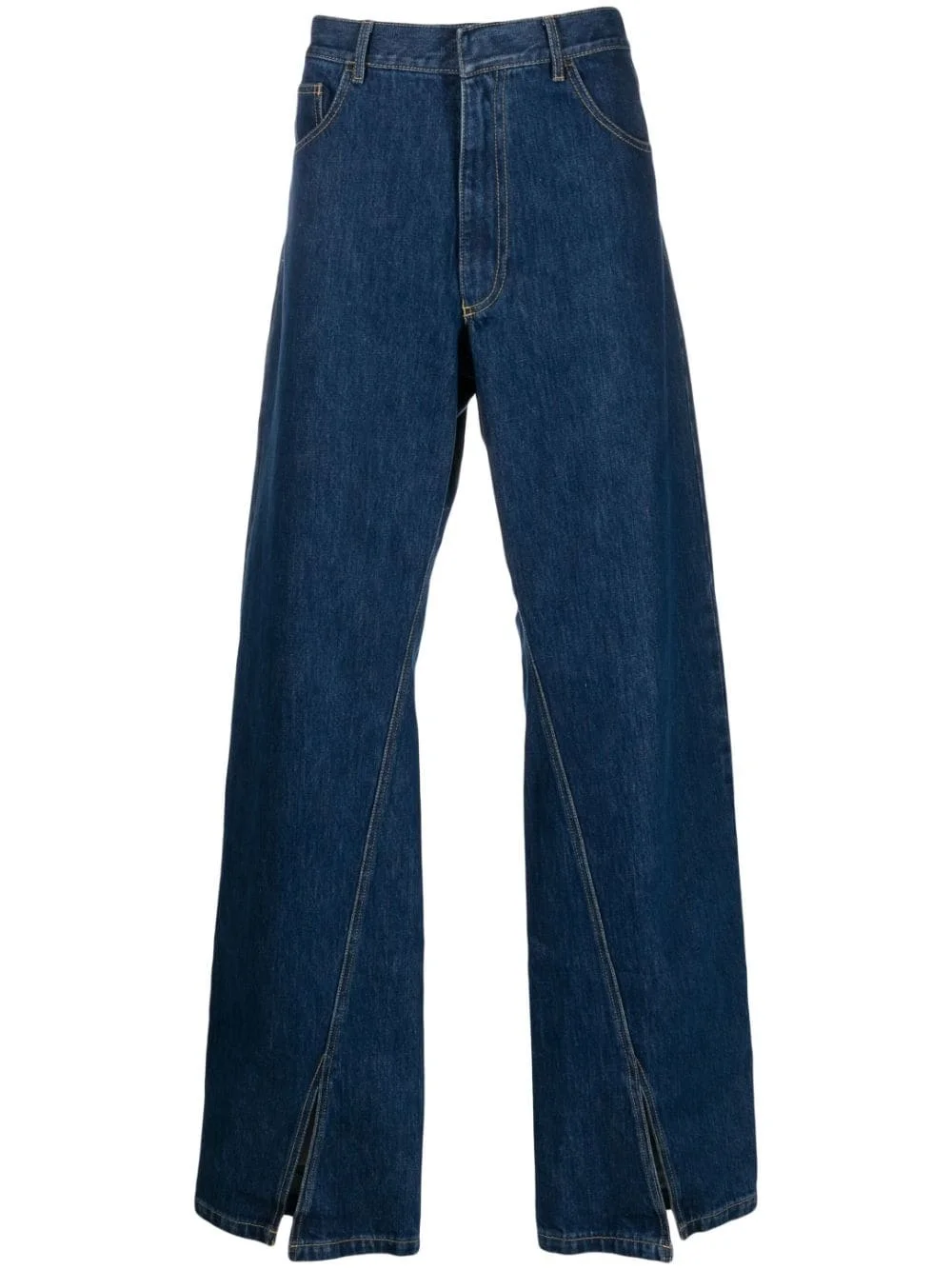 wide-leg denim trousers - 1