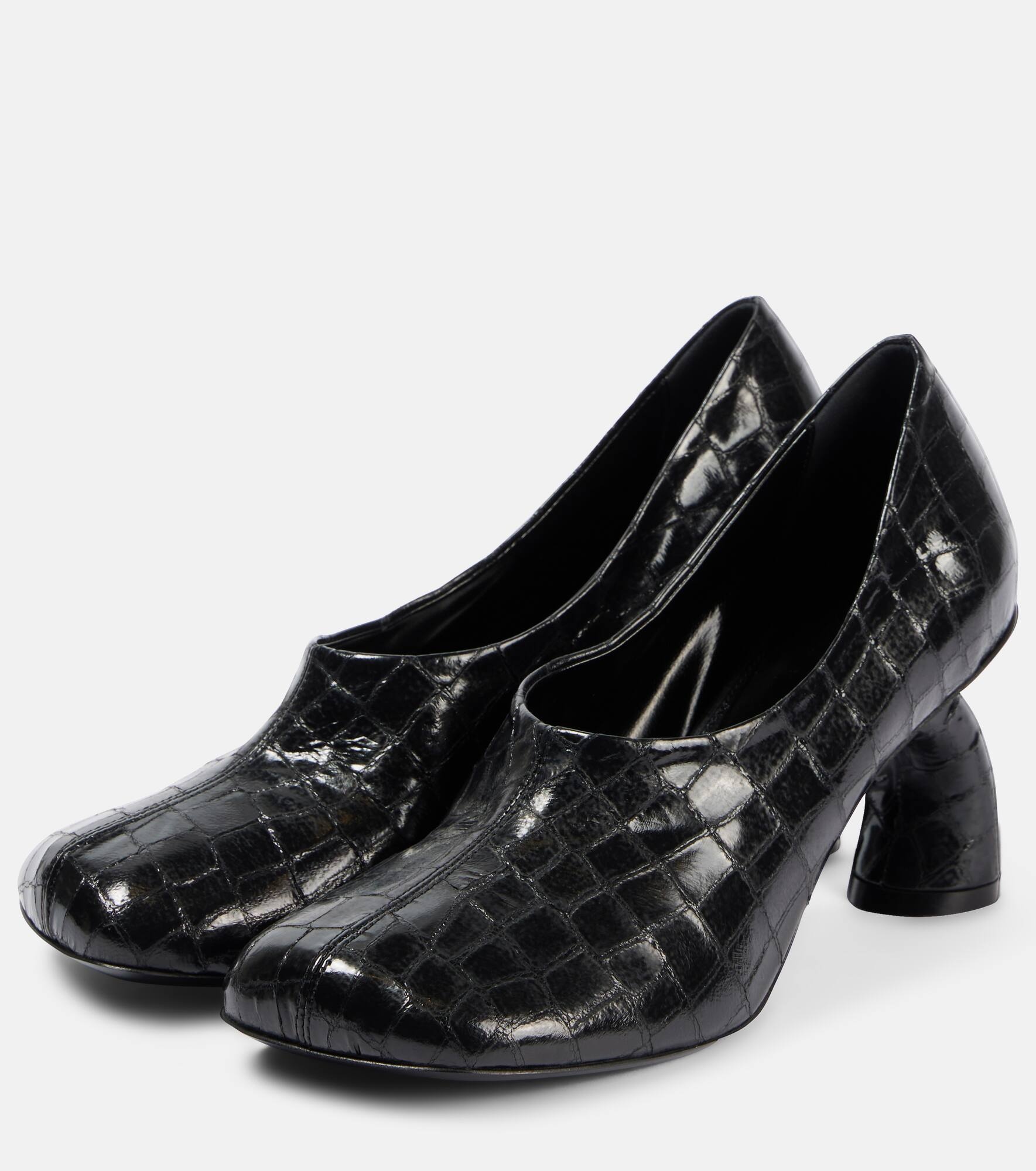 75 croc-effect metallic leather pumps - 4