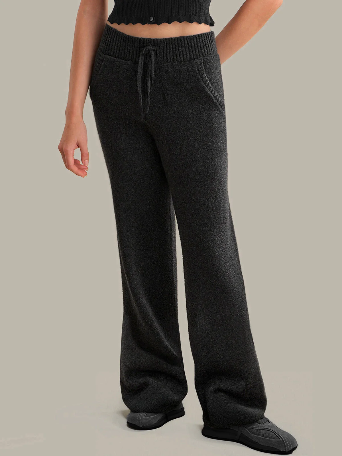 Rosalie: Cashmere Blend Wide Leg Pants - 1