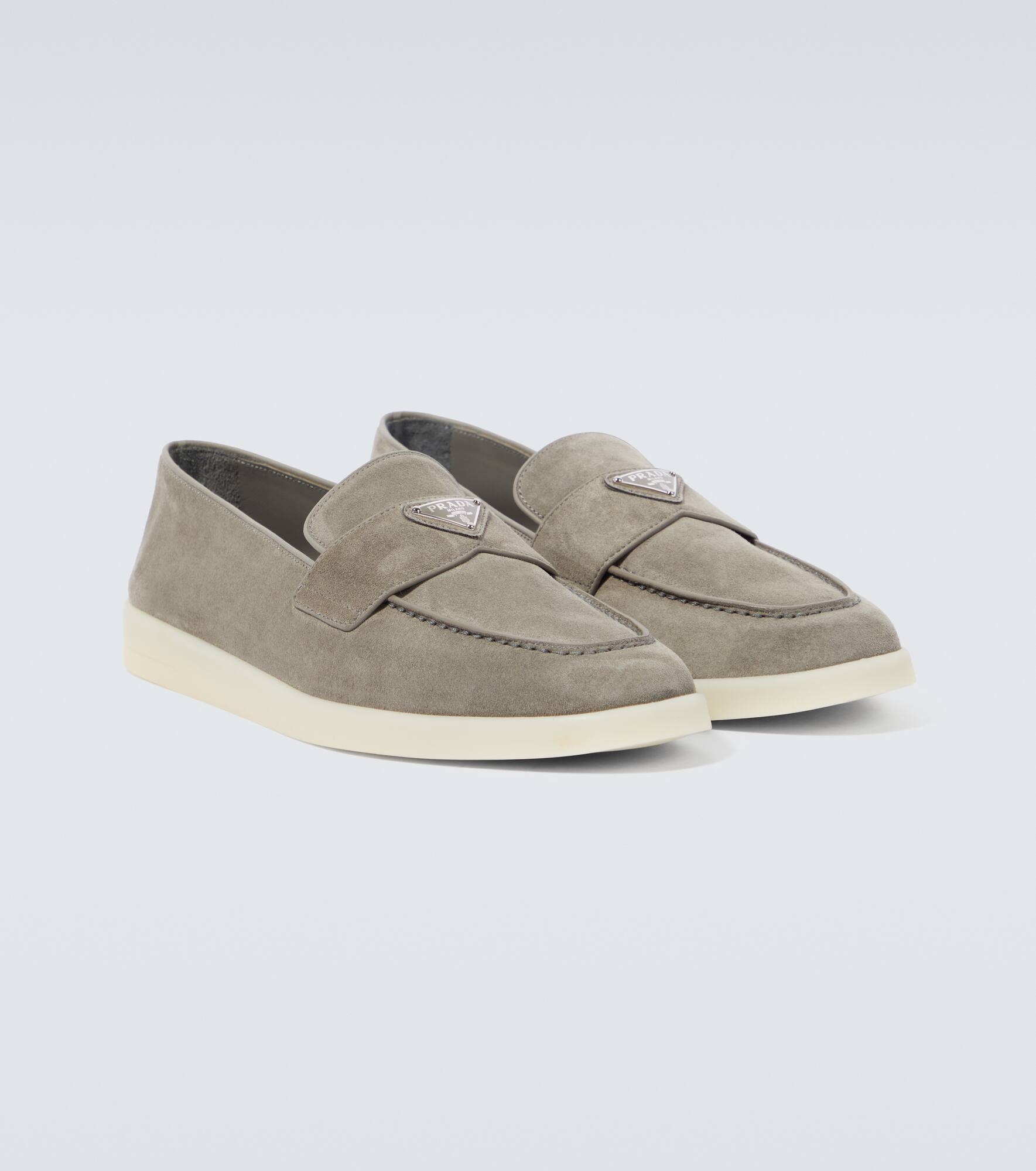 Logo suede loafers - 5