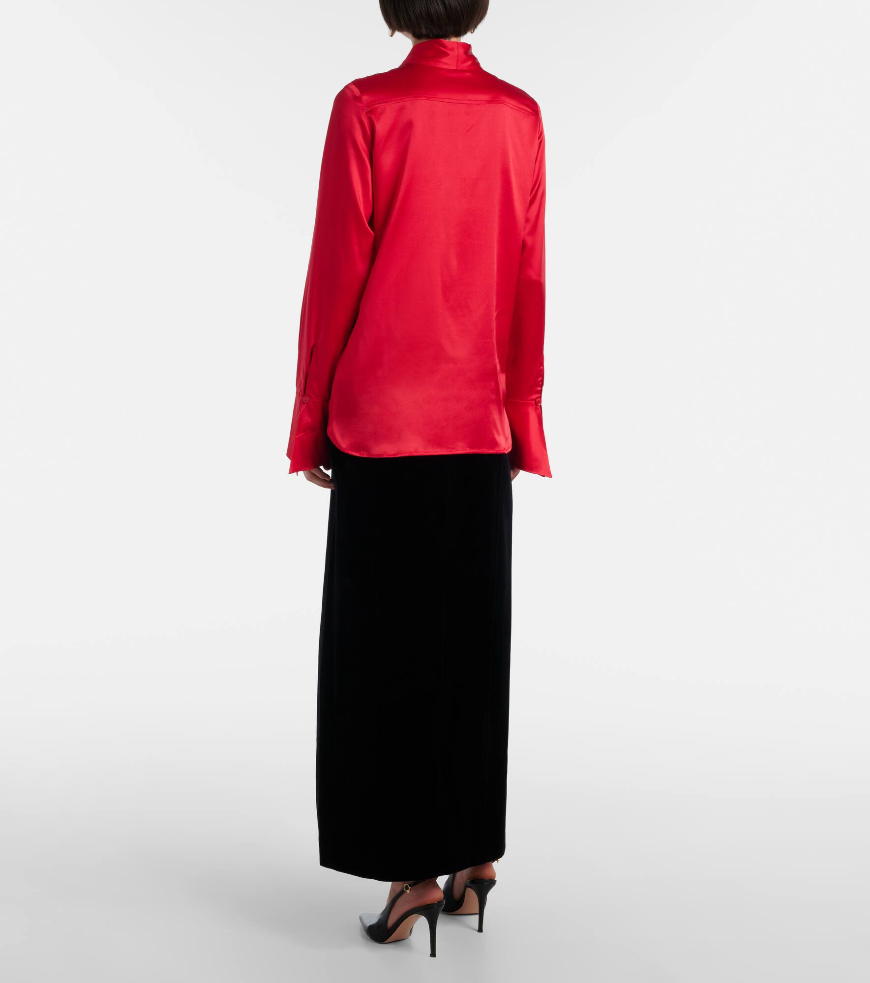 Lavalliere silk crêpe de chine shirt - 3