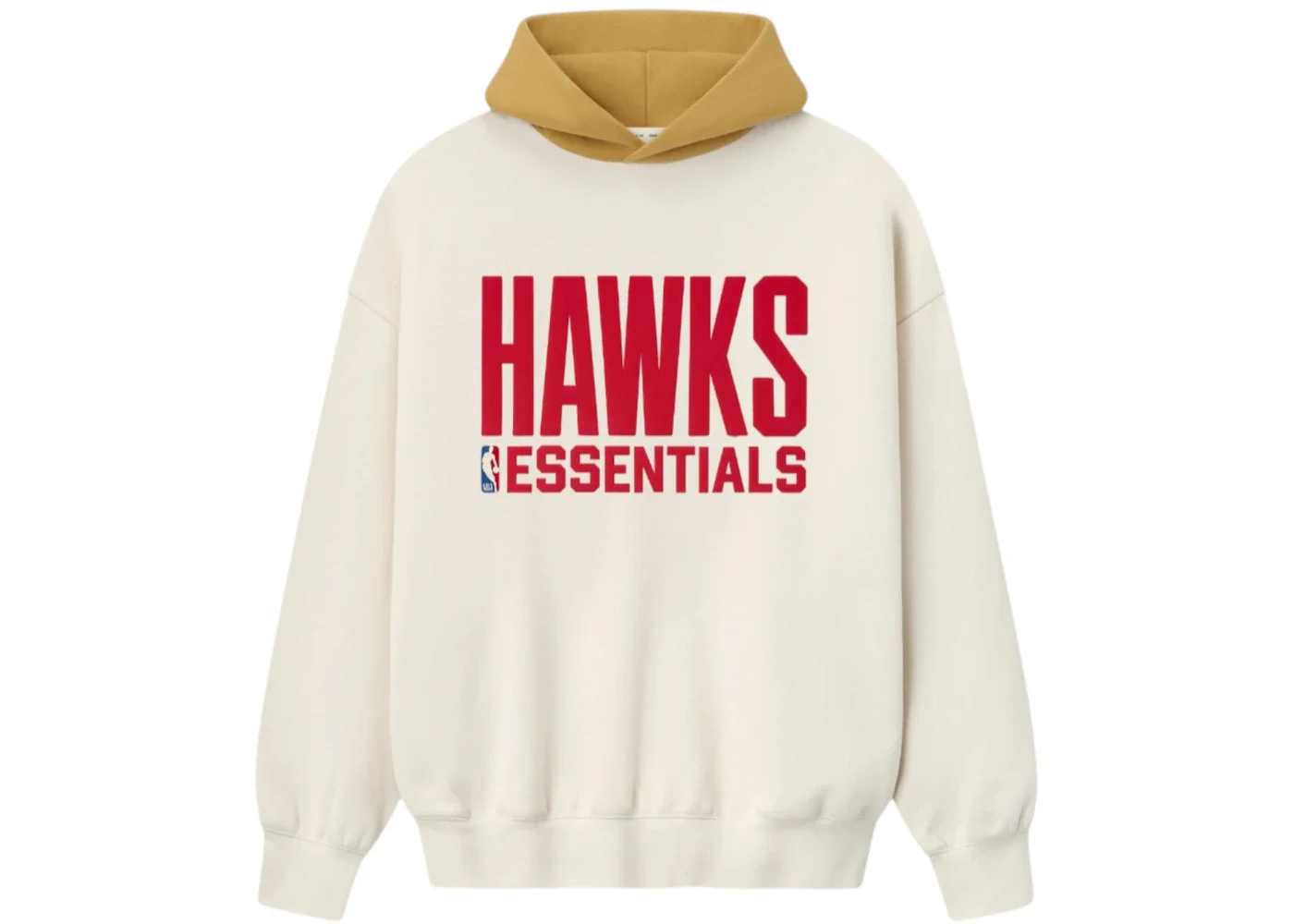 Fear of God Essentials Atlanta Hawks Hoodie Cream/Caramel Yellow - 1