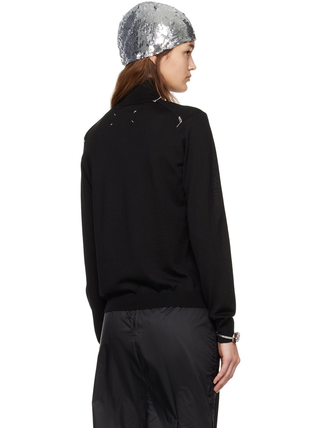 Black Work-In-Progress Turtleneck - 3