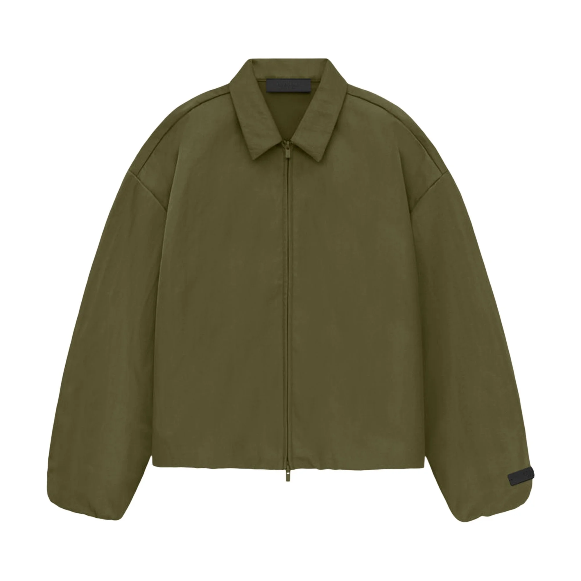 Fear of God Essentials Textured Nylon Trucker Jacket 'Military' - 1