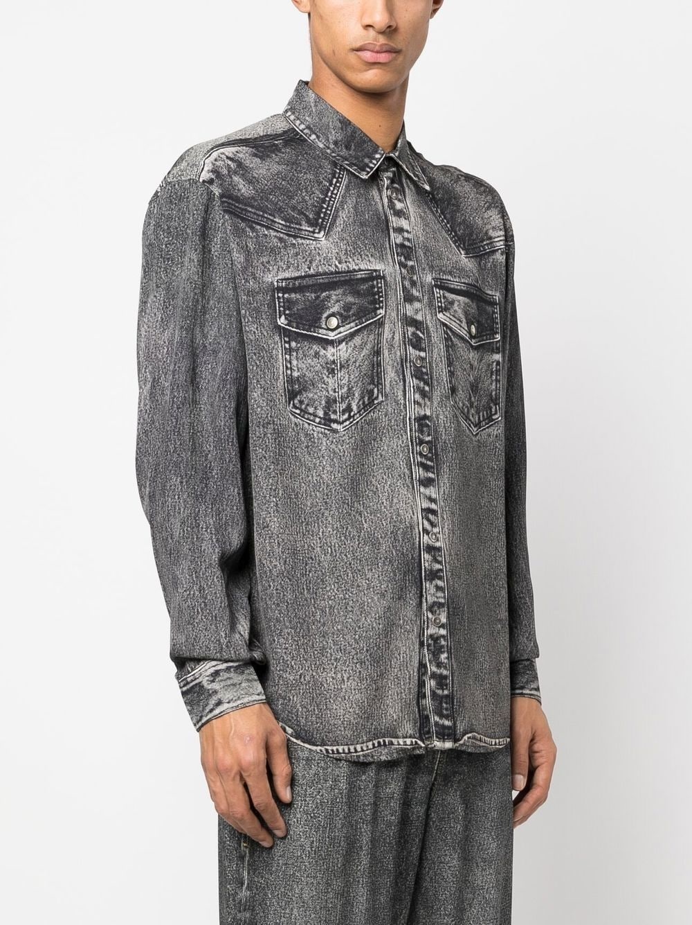 acid-wash long-sleeve shirt - 3