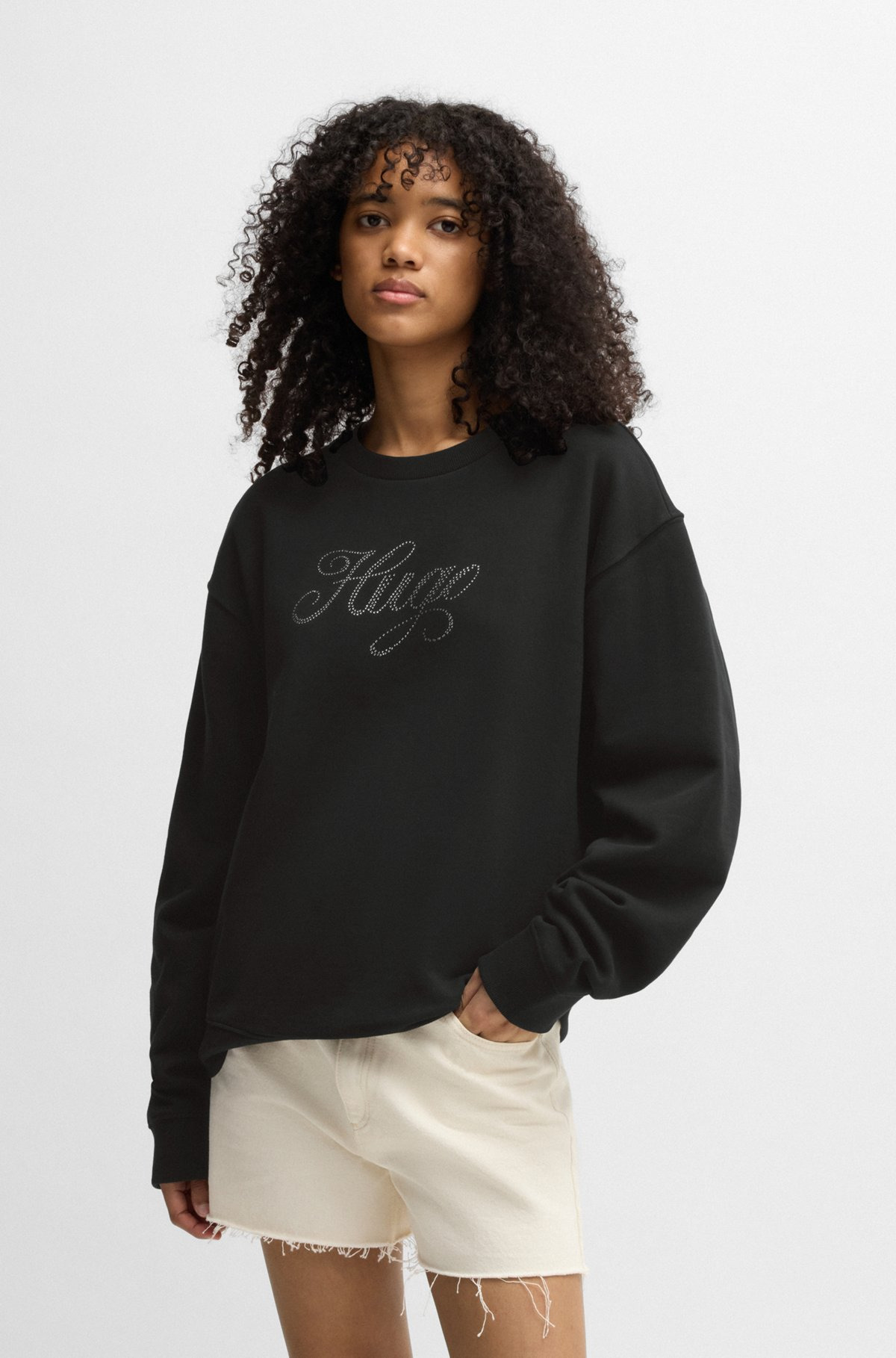 OVERSIZE-FIT SWEATSHIRT IN COTTON TERRY WITH LOGO ARTWORK - 2
