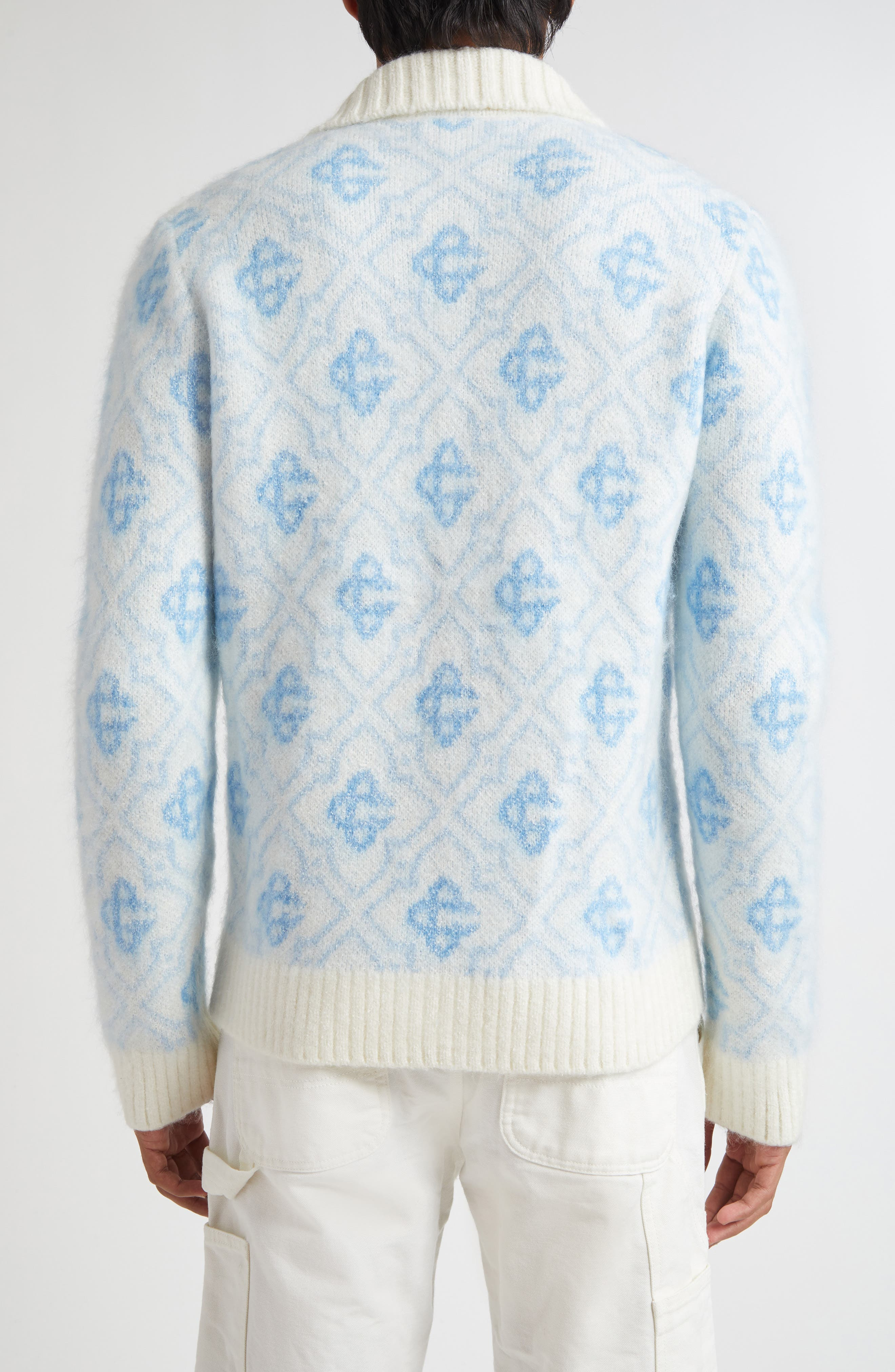 Casablanca Monogram Full Zip Cardigan at Nordstrom - 2