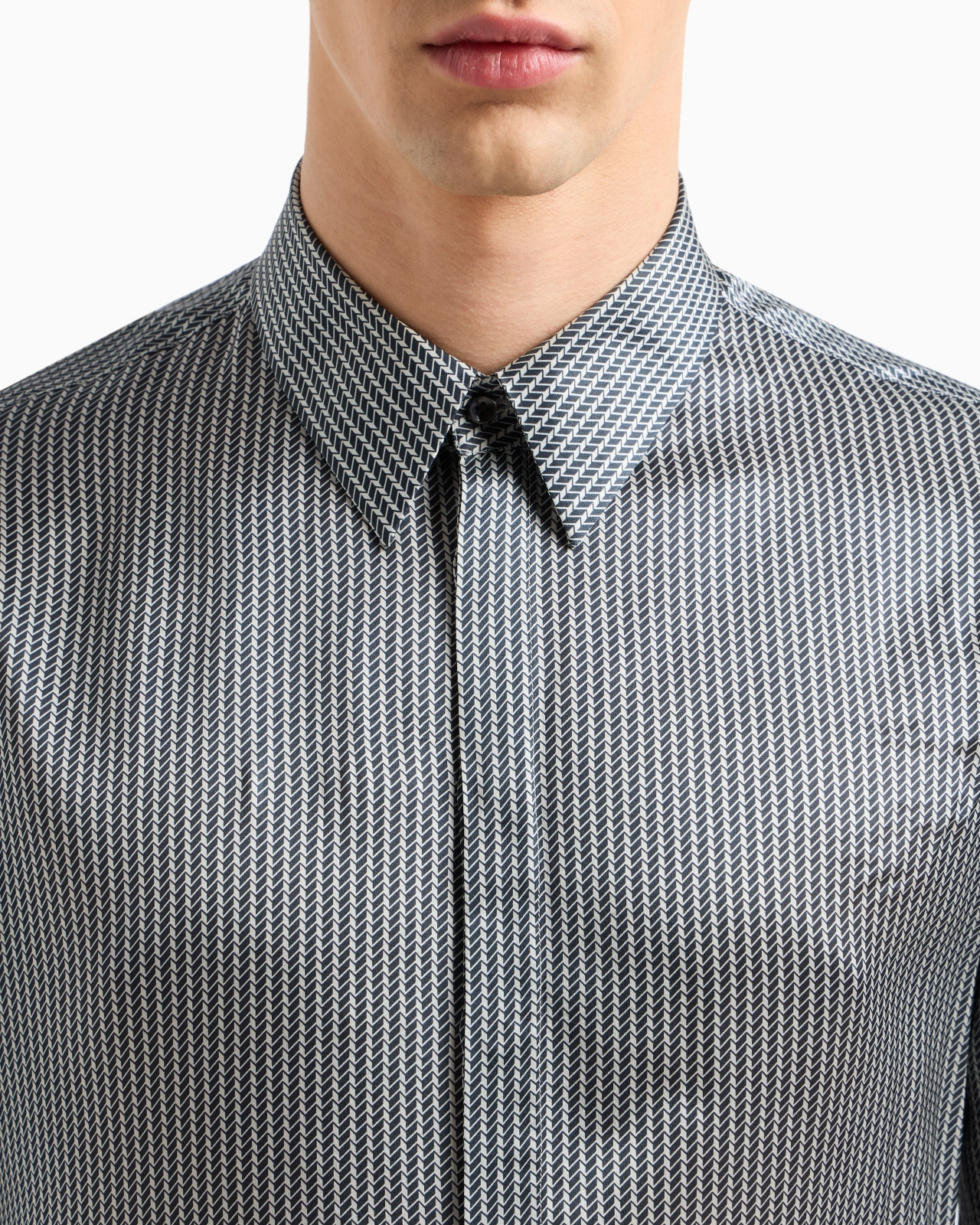 SHIRT IN PRINTED SILK SATIN - 5