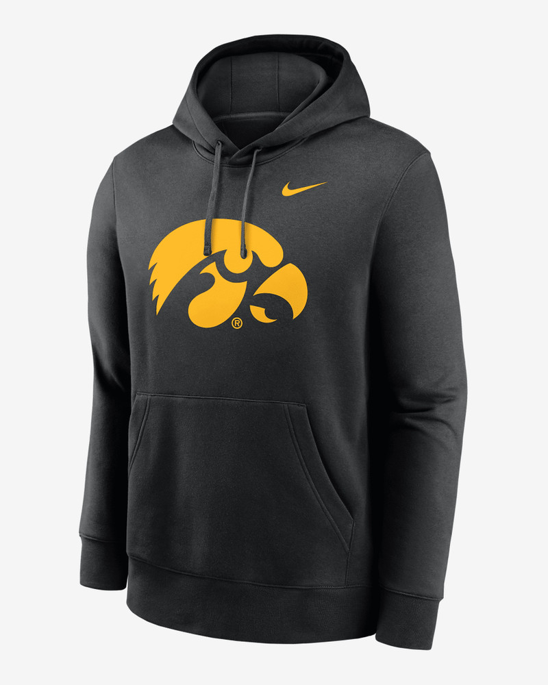 Iowa Hawkeyes Primetime Evergreen Club Primary Logo Nike Men's College Pullover Hoodie - 1