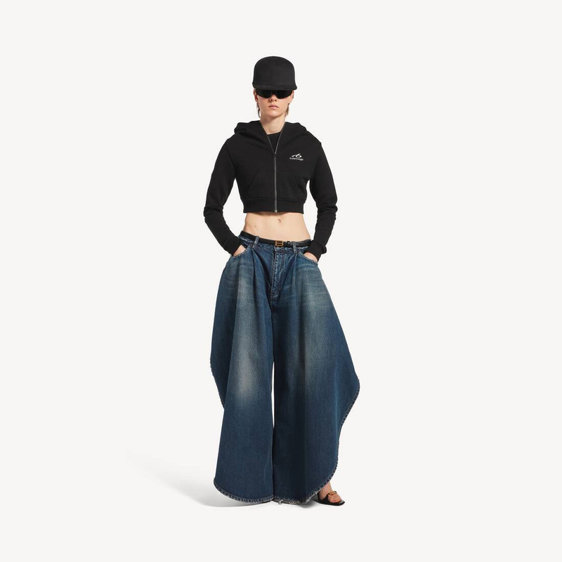 BALENCIAGA Women's Techwear Cocoon Hoodie in Black outlook