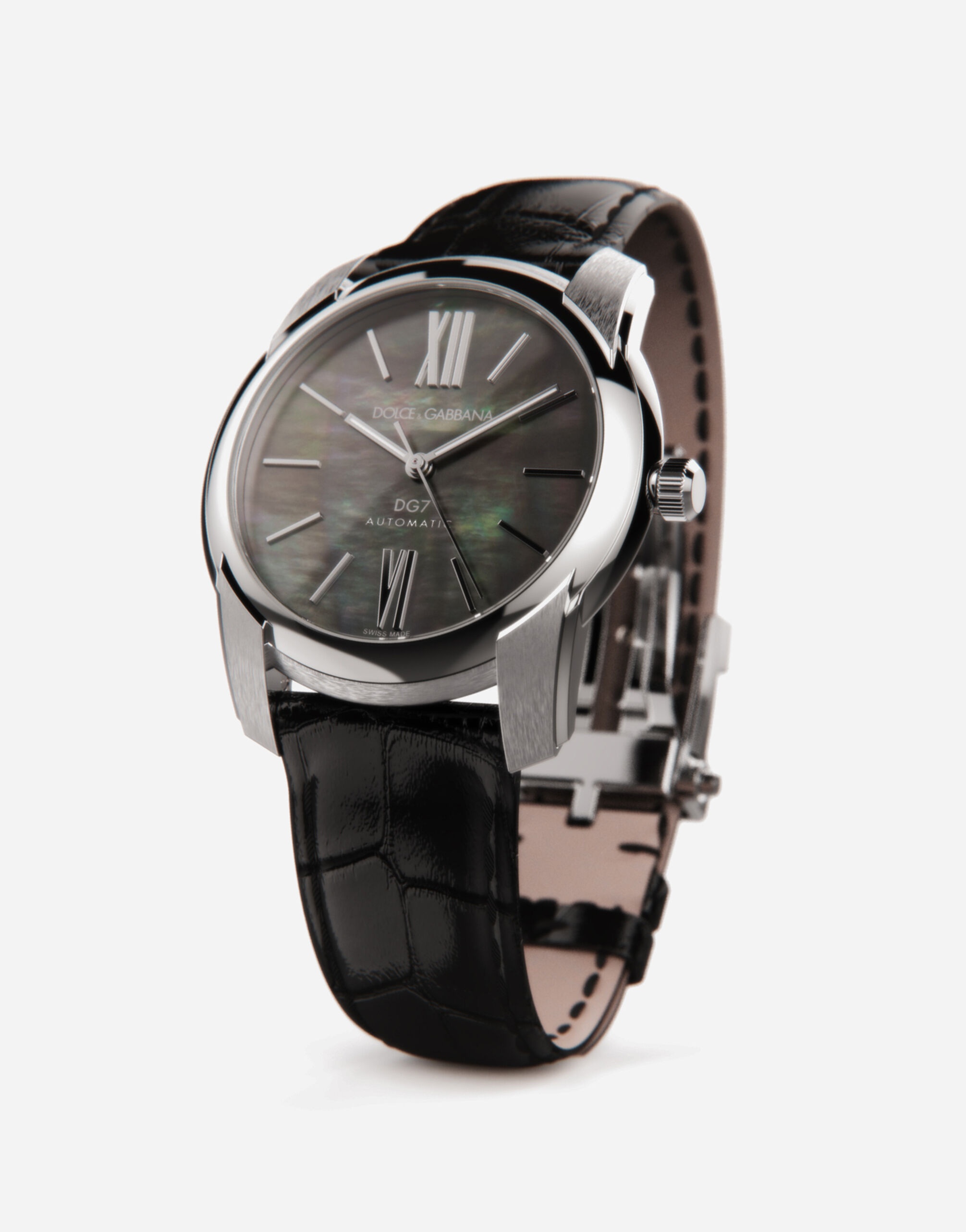 DG7 watch in steel with black mother of pearl - 3