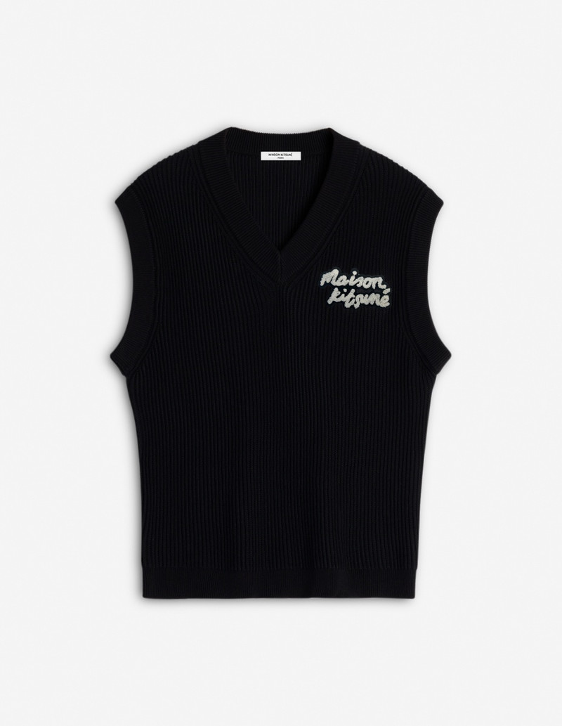 MAISON KITSUNE HANDWRITING RIBBED VEST - 1