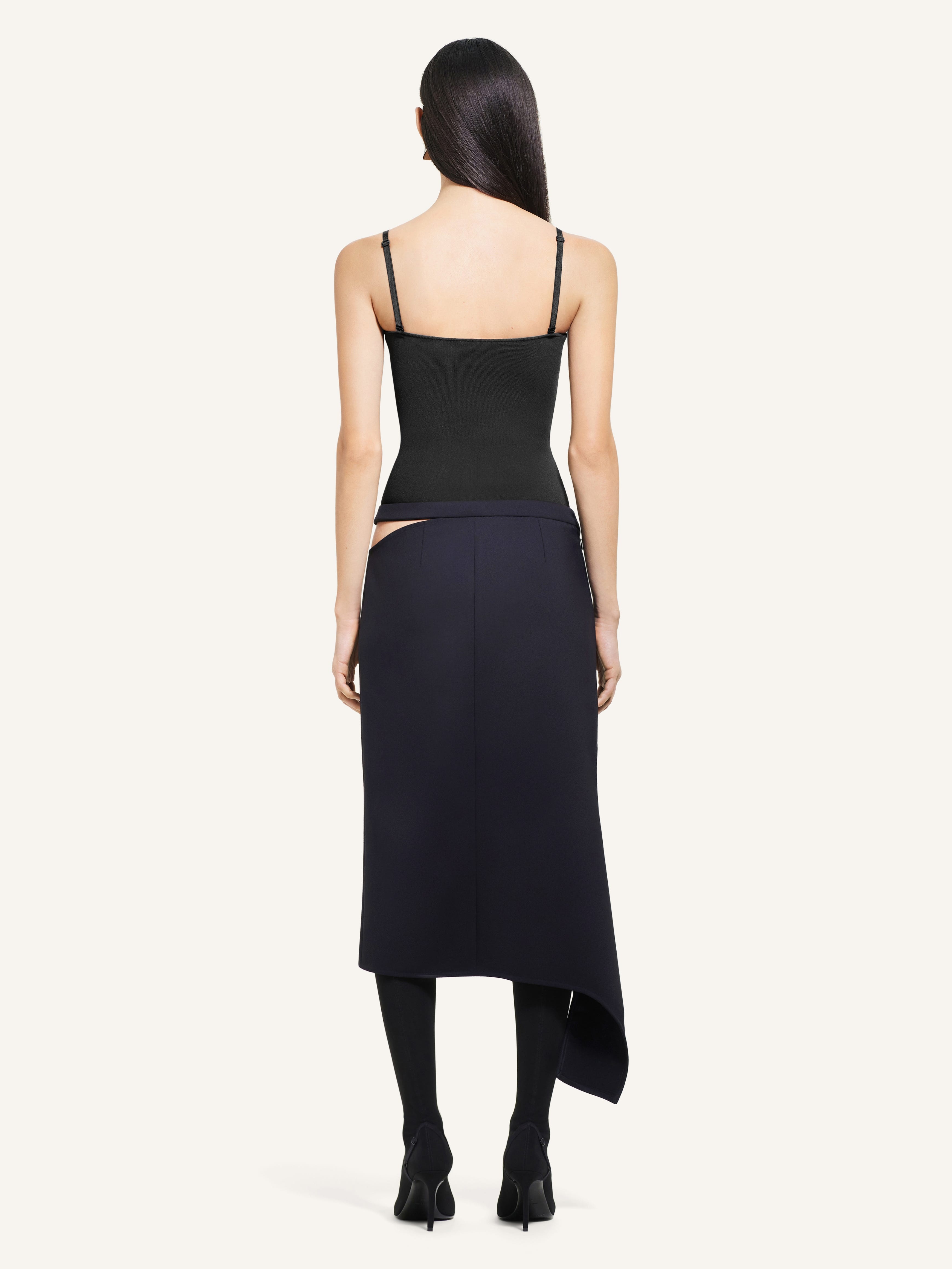 MIDI SLASH SKIRT - 4