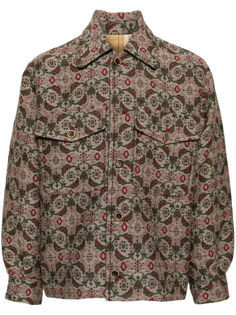 jacquard-pattern shirt jacket 1