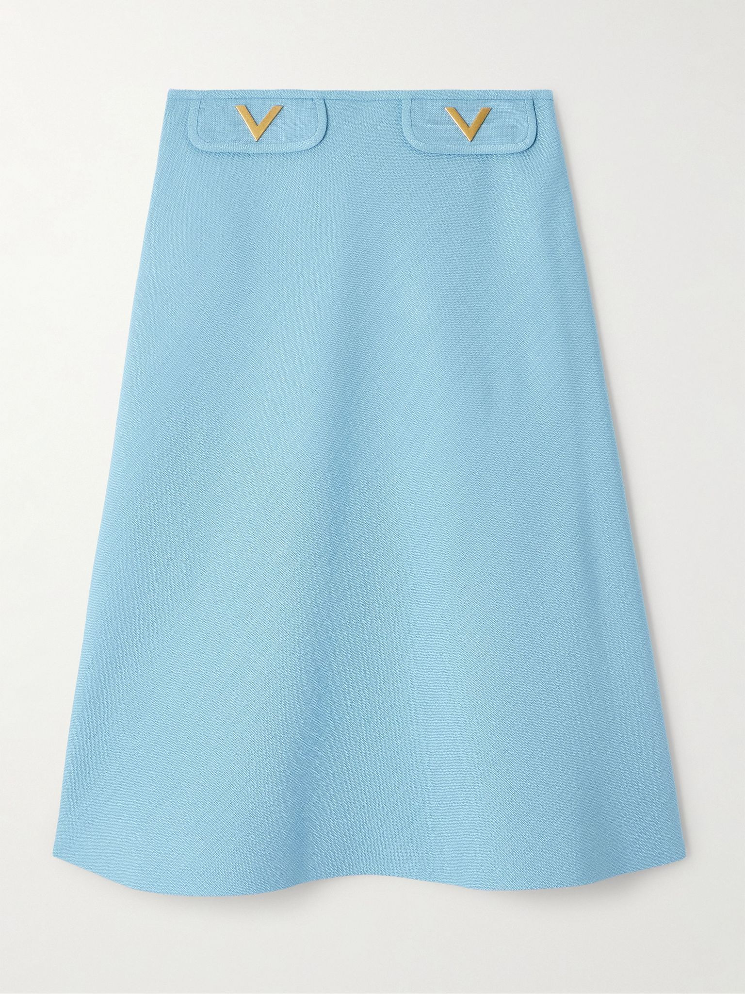 Embellished canvas midi skirt Light blue - 1