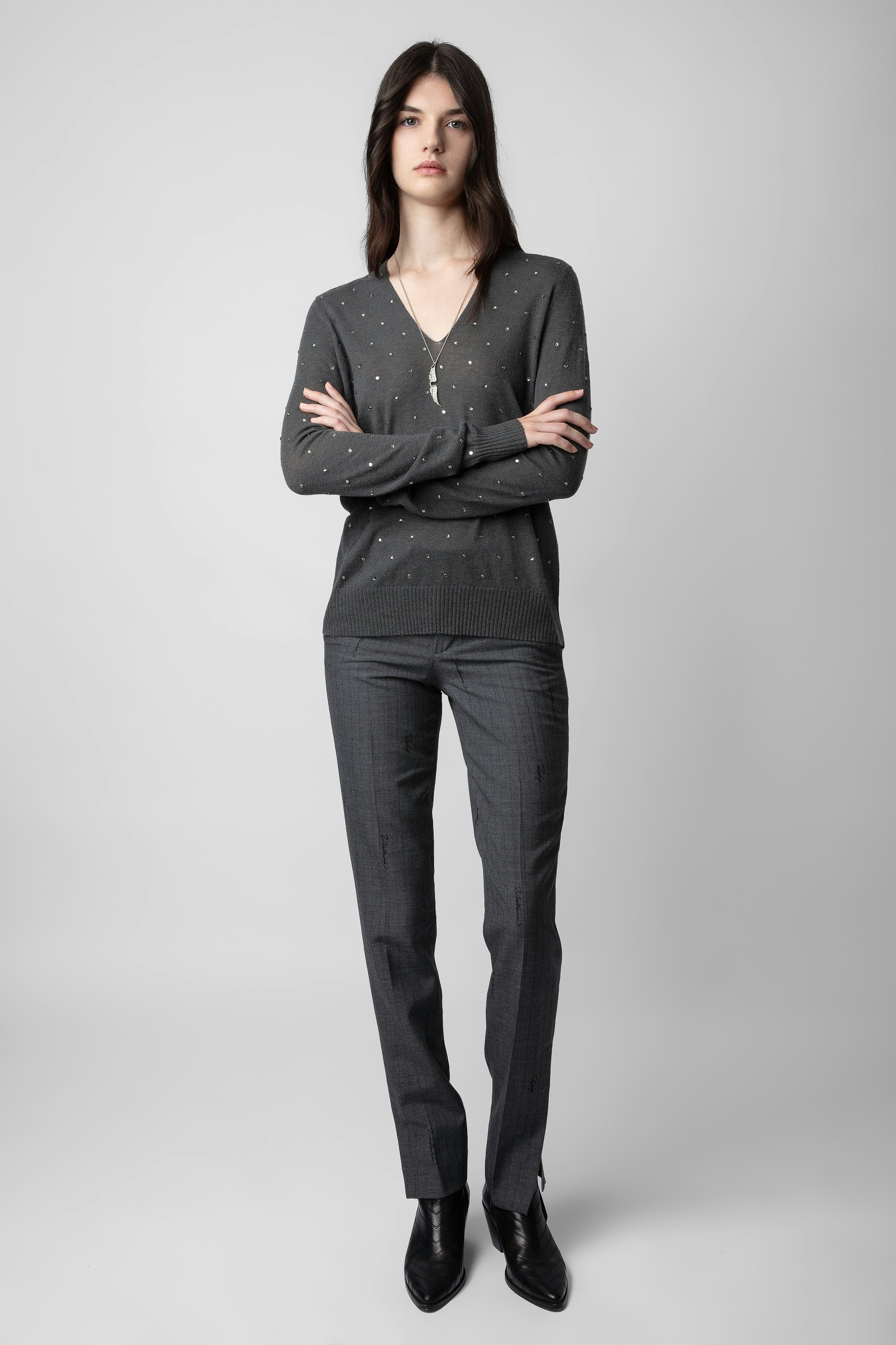 Elya Diamanté Cashmere Sweater - 2