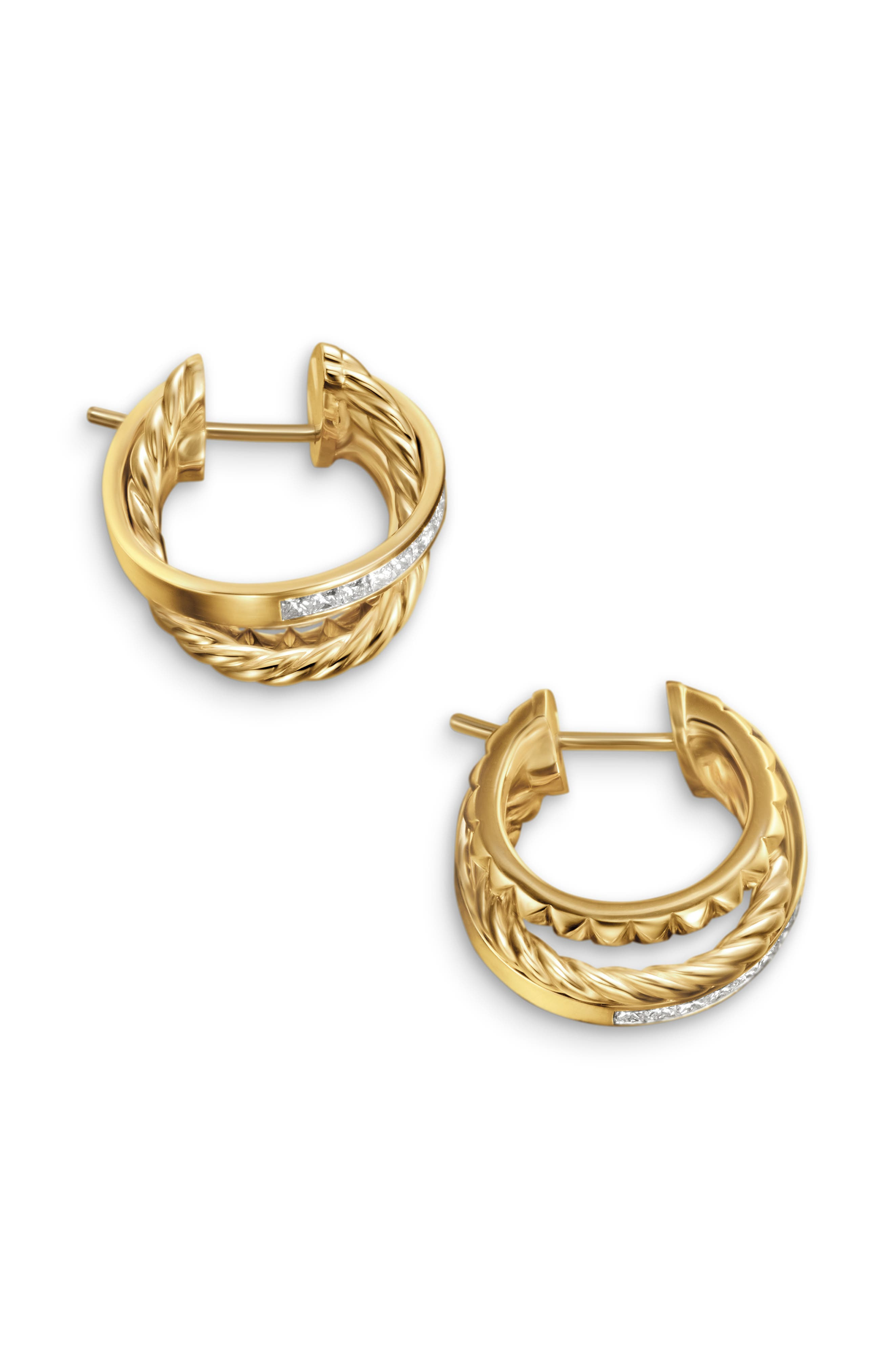 David Yurman Crossover Trio Multirow Hoop Earrings in 18K Gold at Nordstrom - 5