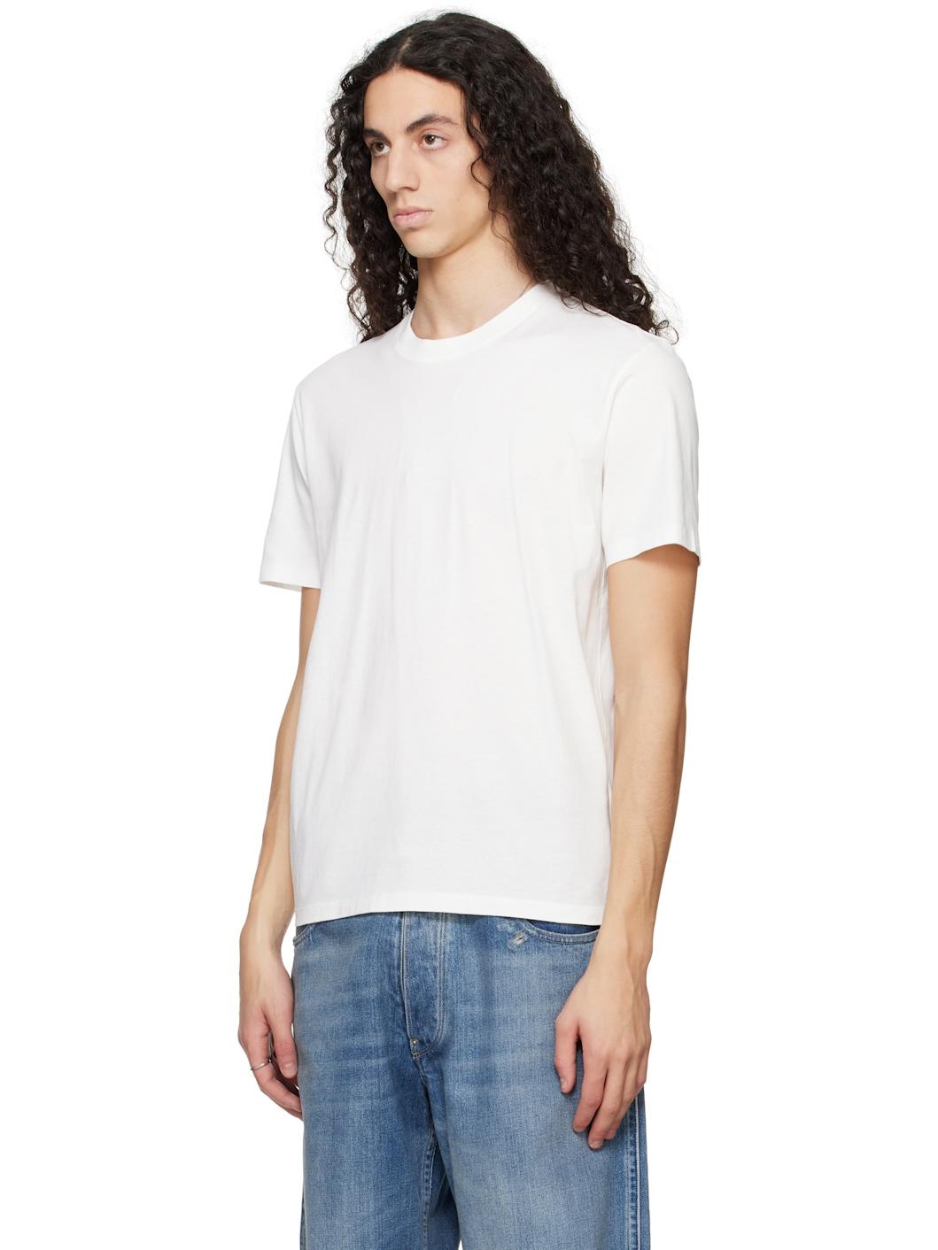 Three-Pack White Cotton T-shirts - 5