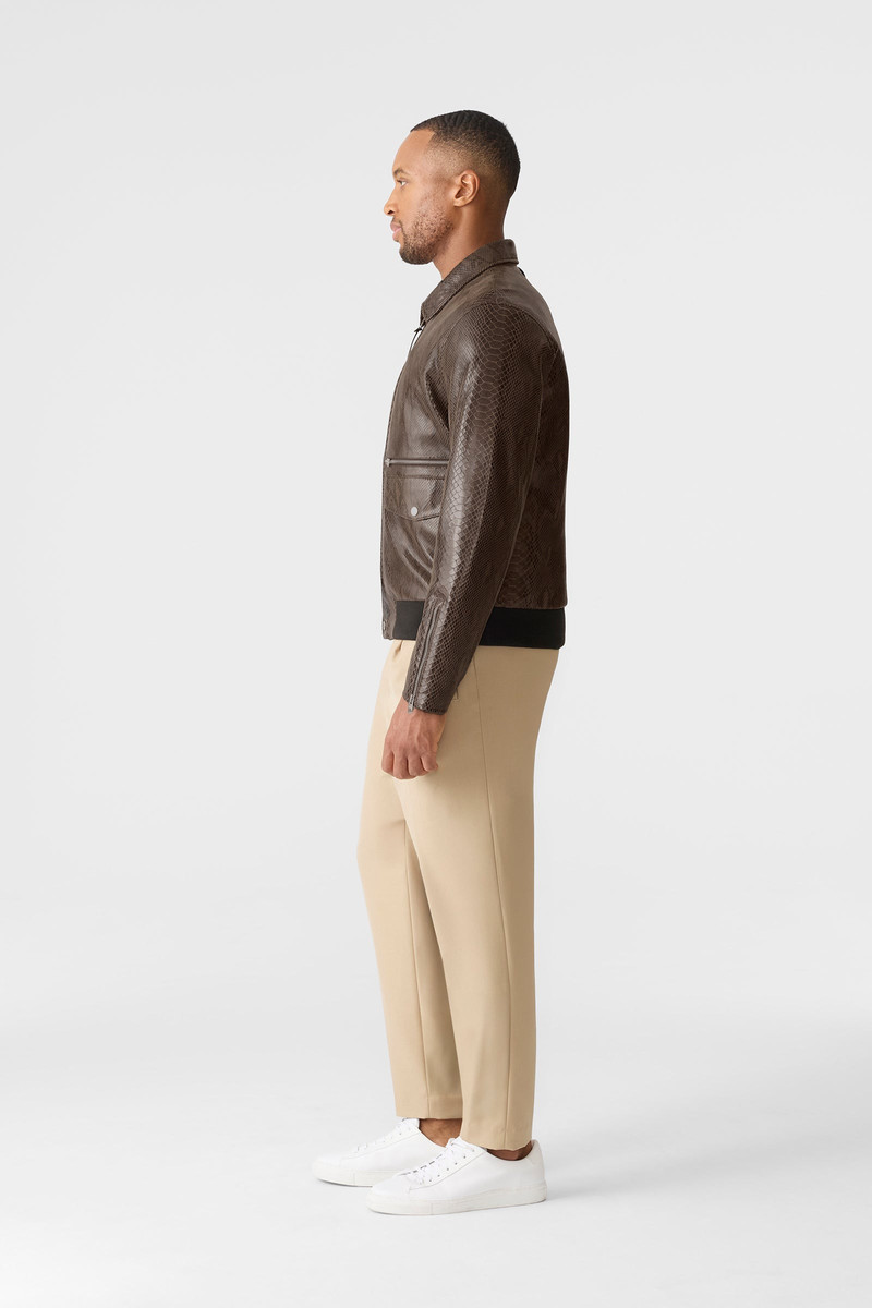 JAKARI-SNK Snake Pattern Leather Zip Jacket 3