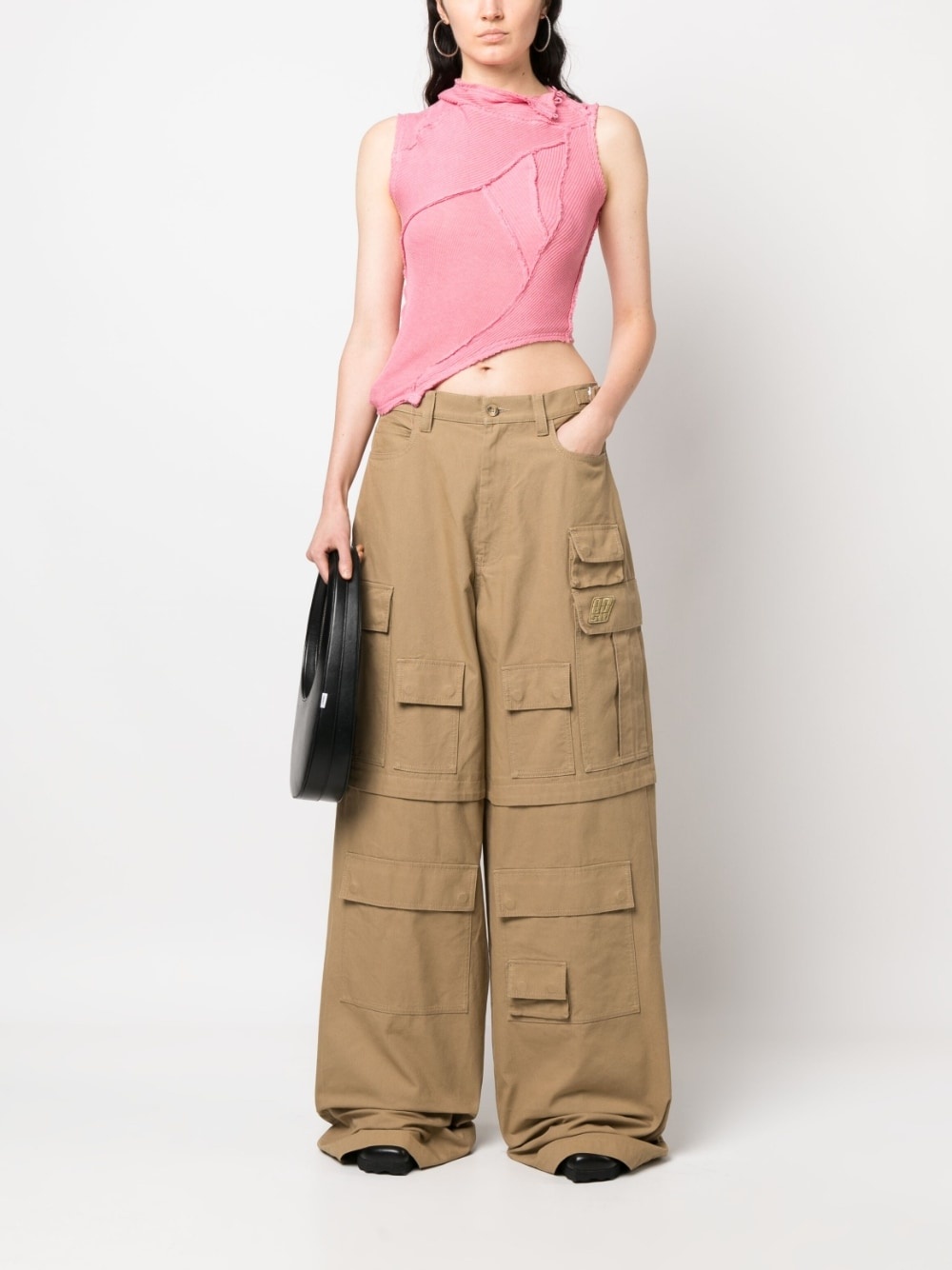 wide-leg cotton trousers - 3