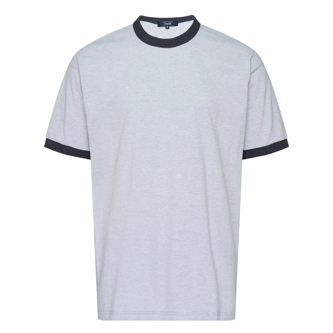 Grey Cotton Contrast-Trim Shirt - 1