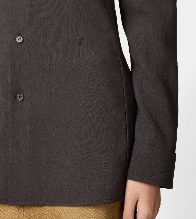 WOOL BLEND SHIRT - BROWN 6