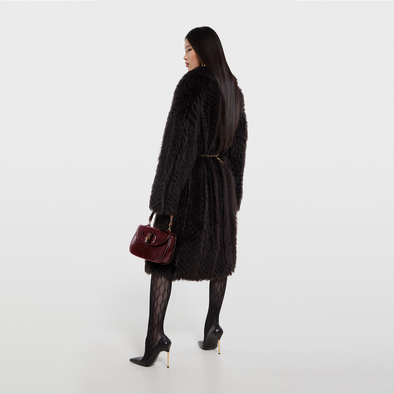 Soft long shearling coat 4