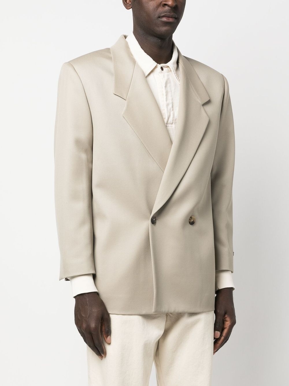 double-breasted button blazer - 3