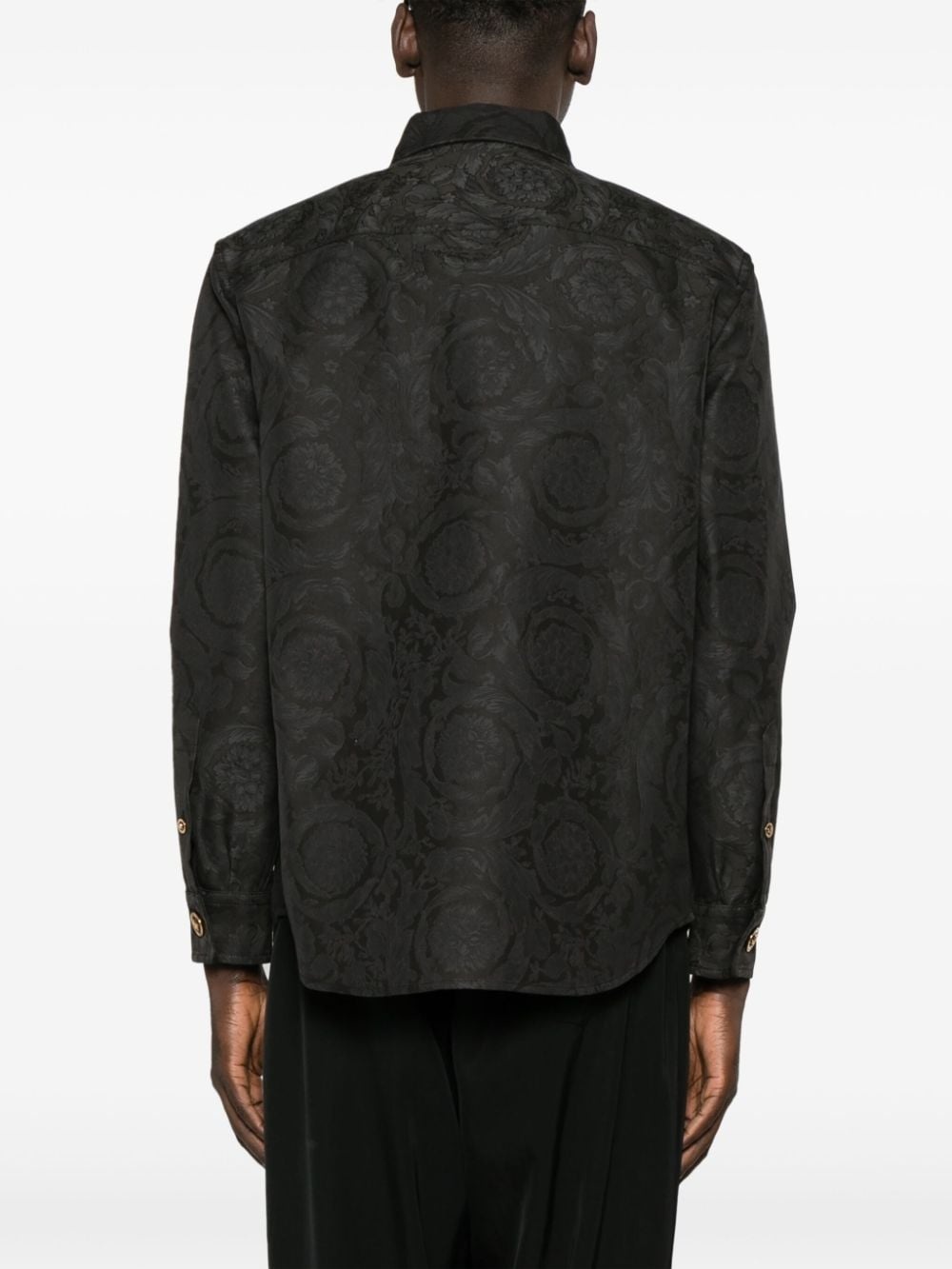 Barocco-jacquard cotton shirt jacket - 4
