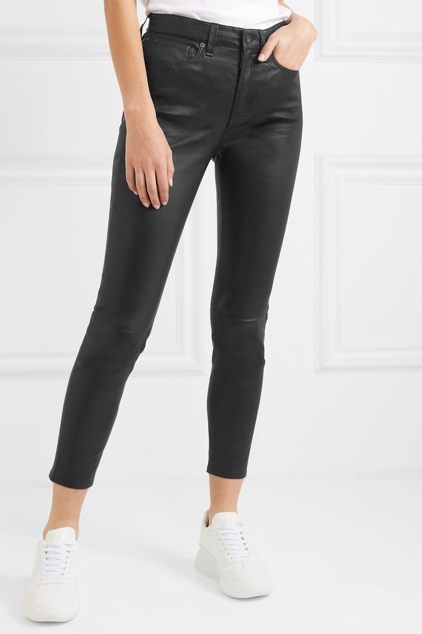 Nina cropped skinny leather pants - 3