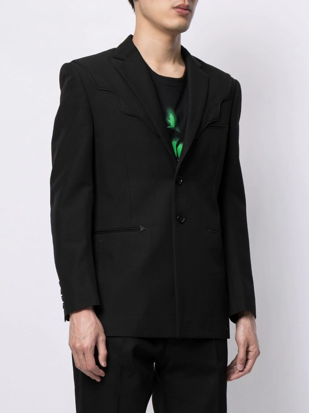 single-breasted wool blazer - 3