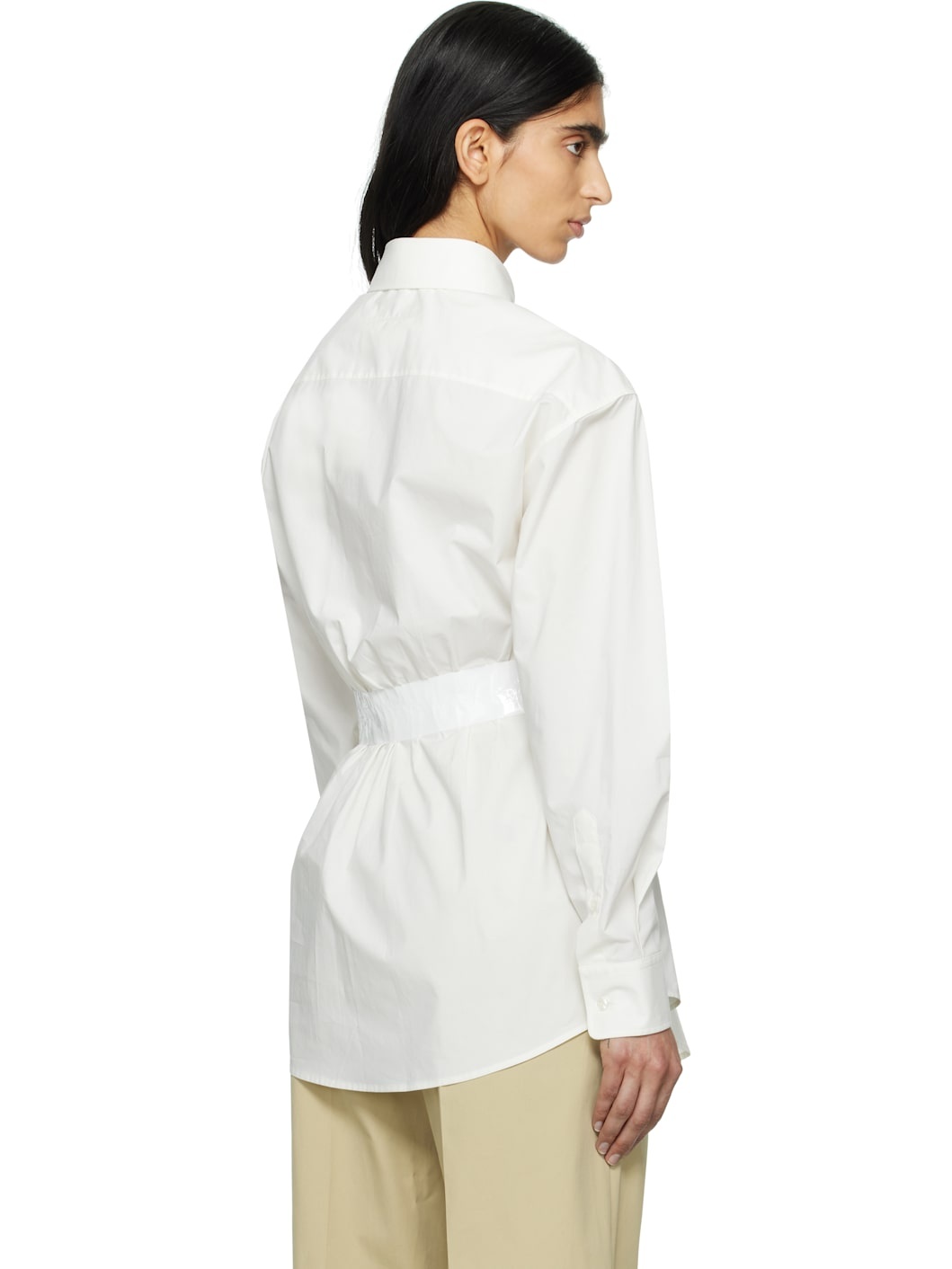 Off-White Cotton Poplin Taped Shirt - 3