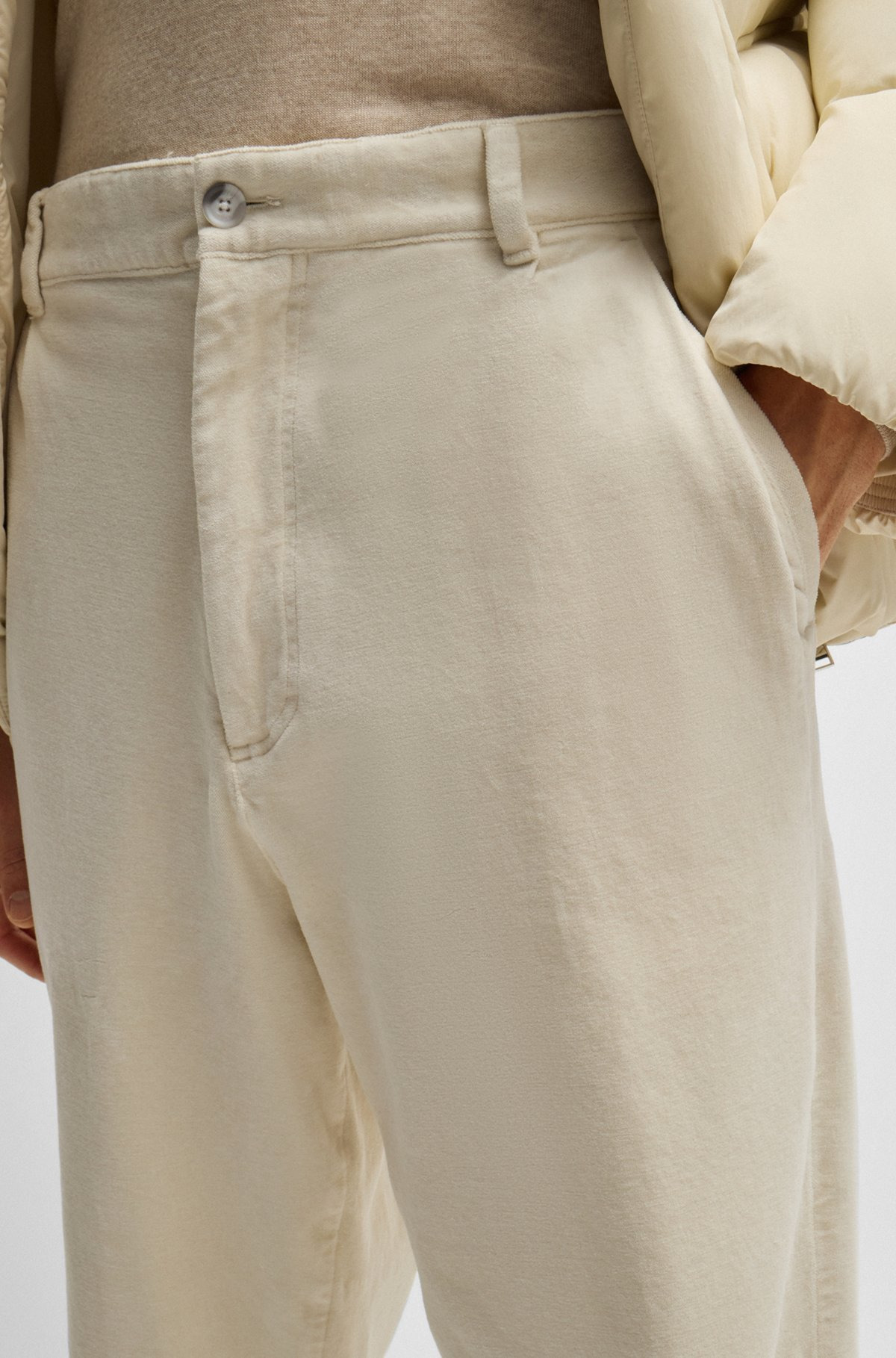RELAXED-FIT TROUSERS IN STRETCH-COTTON VELVET - 5