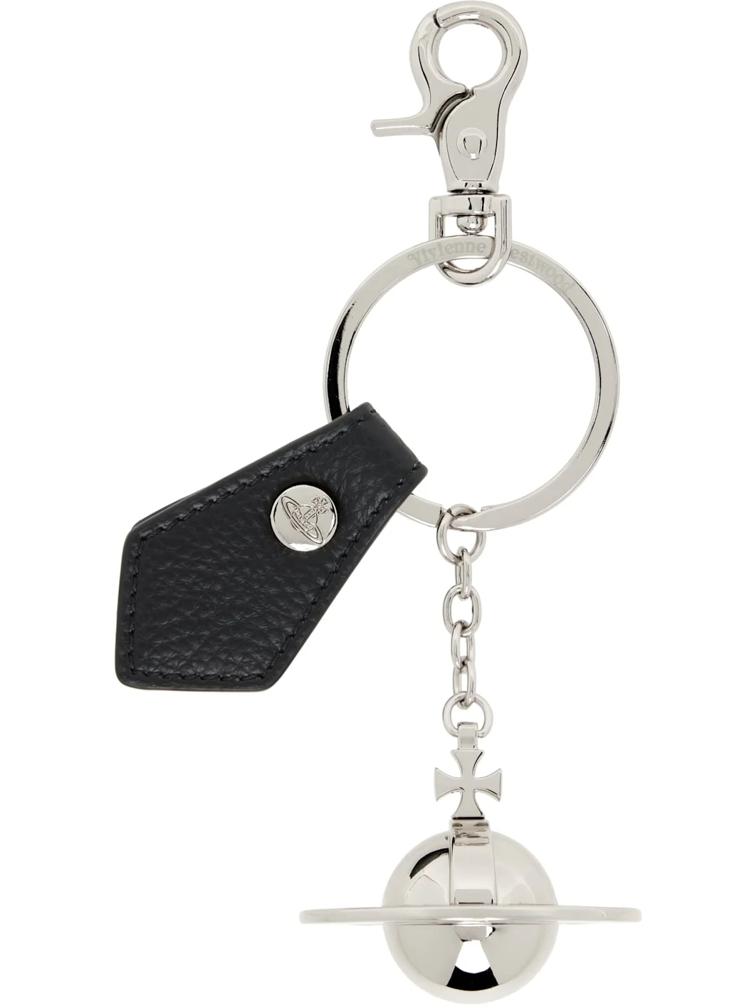Silver & Black 3D Orb Keychain - 1