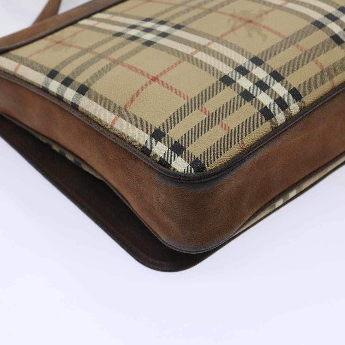 Burberry Nova Check Business Bag Pvc Leather Beige - 16